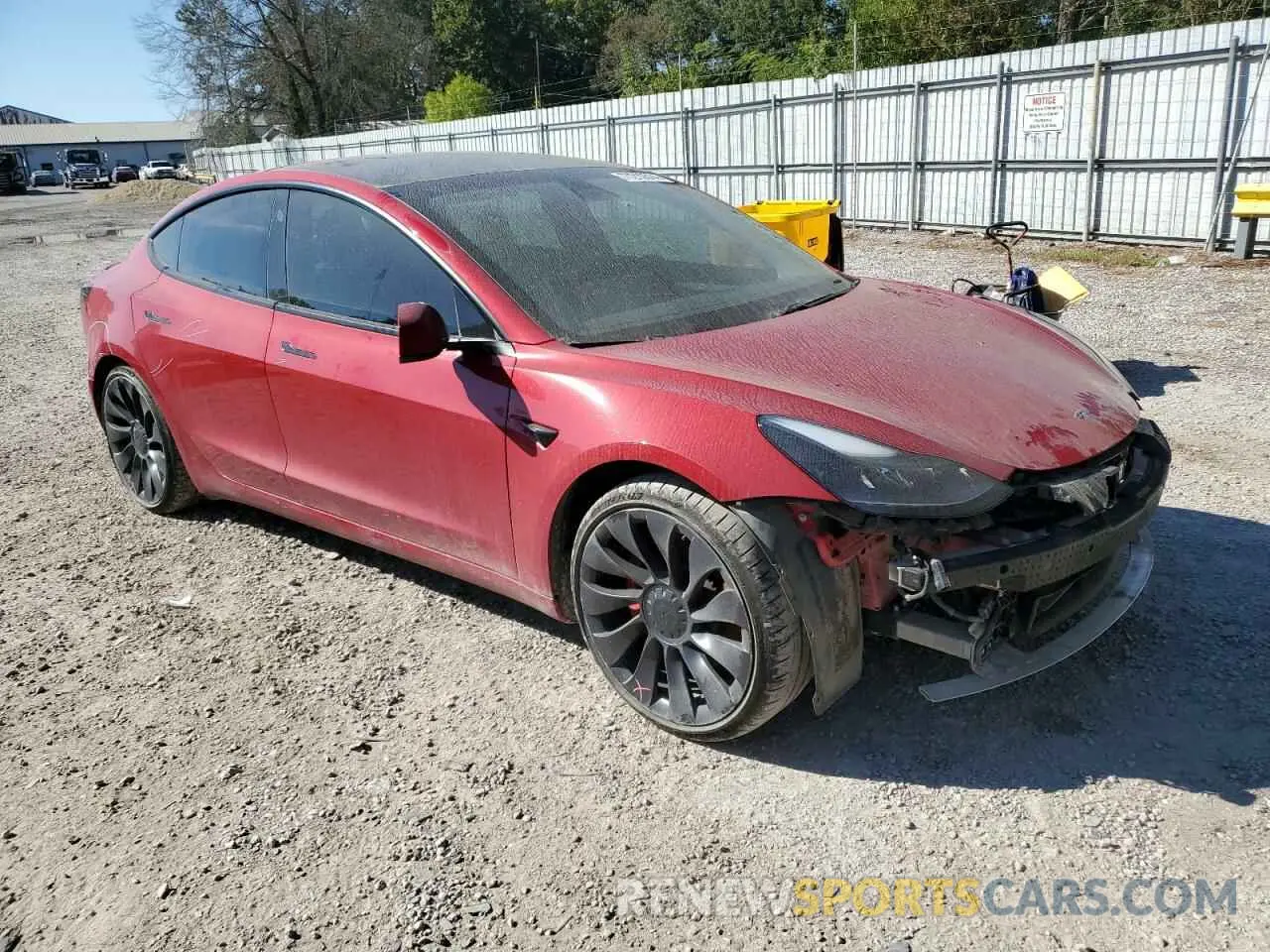 4 fotografías del automóvil dañado 5YJ3E1ECXMF049494 TESLA MODEL 3 2021