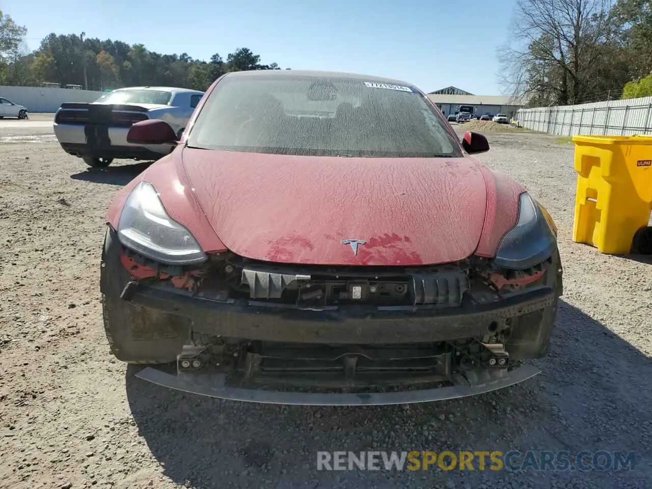 5 fotografías del automóvil dañado 5YJ3E1ECXMF049494 TESLA MODEL 3 2021
