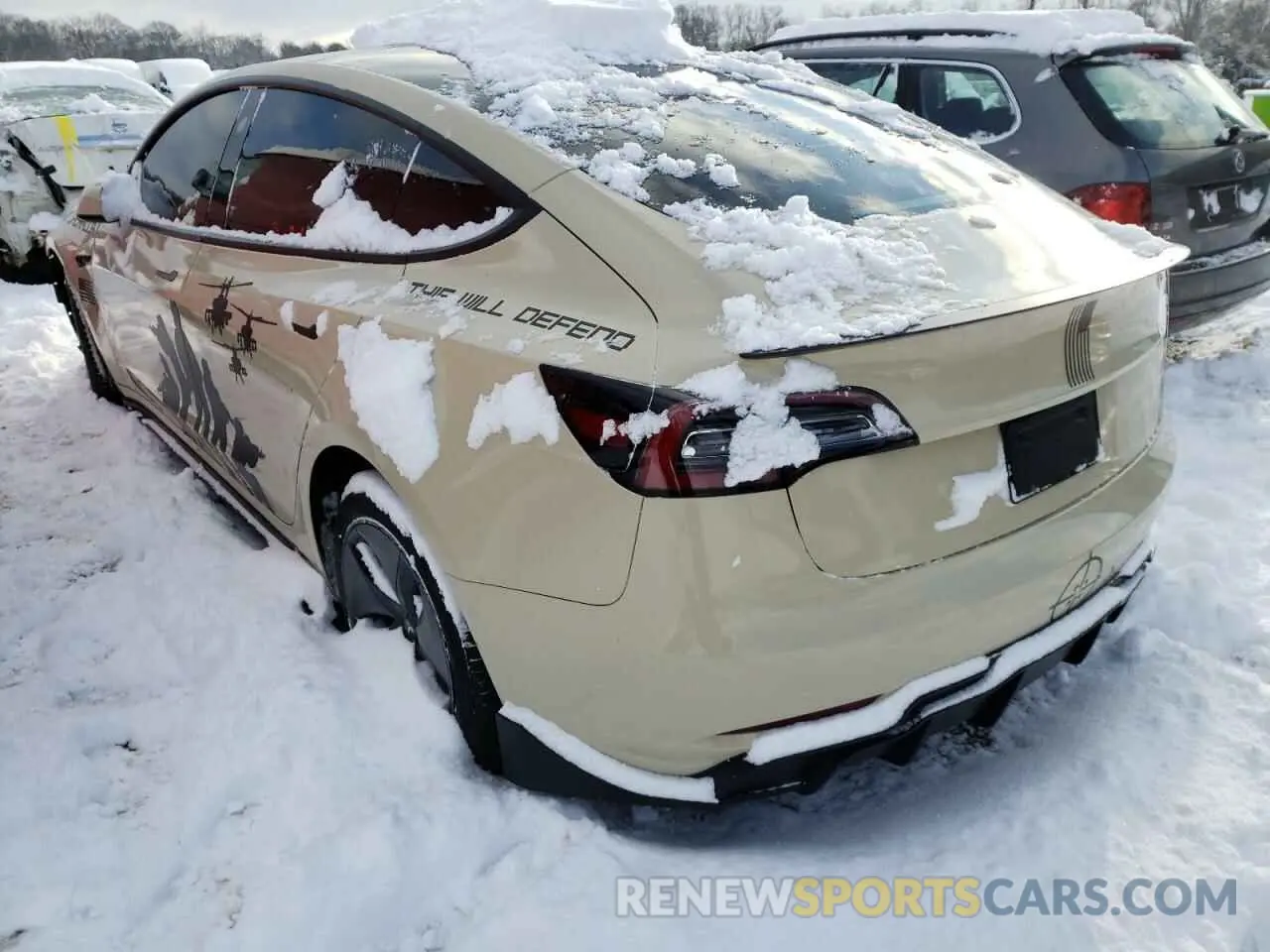 3 fotografías del automóvil dañado 5YJ3E1ECXMF055828 TESLA MODEL 3 2021