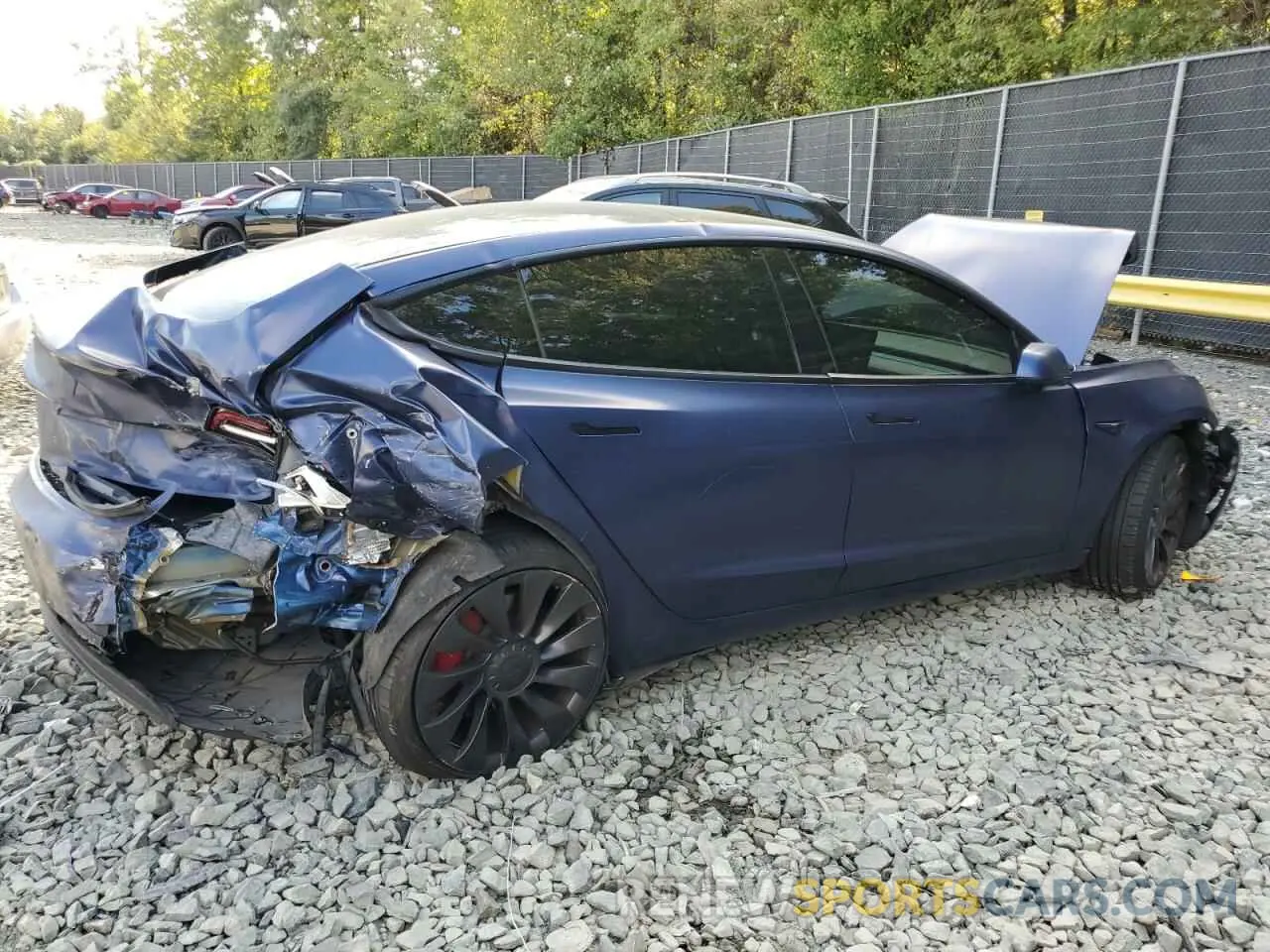 3 fotografías del automóvil dañado 5YJ3E1ECXMF914139 TESLA MODEL 3 2021