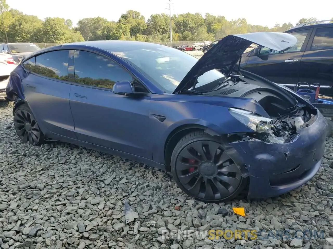 4 fotografías del automóvil dañado 5YJ3E1ECXMF914139 TESLA MODEL 3 2021