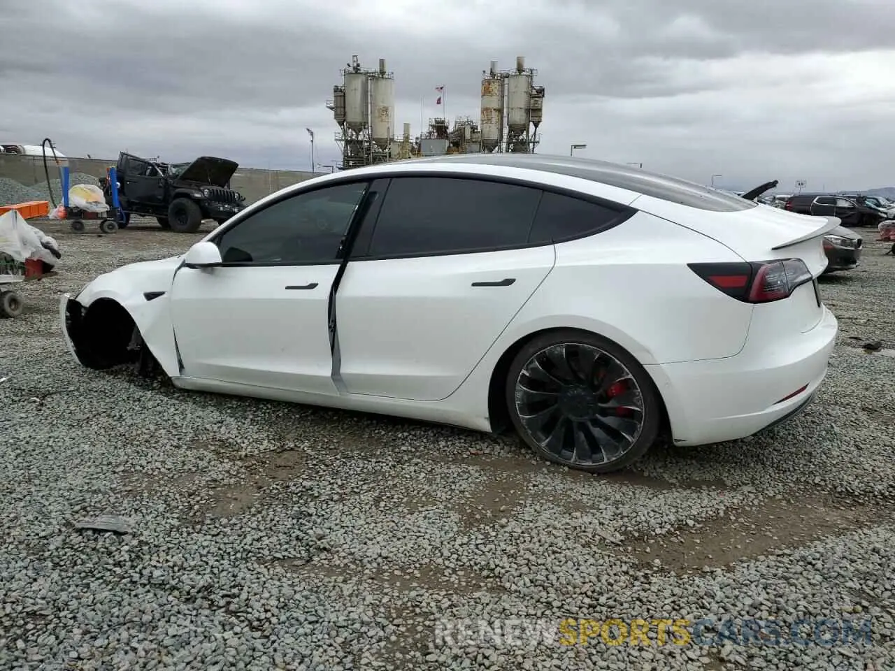 2 fotografías del automóvil dañado 5YJ3E1ECXMF936349 TESLA MODEL 3 2021