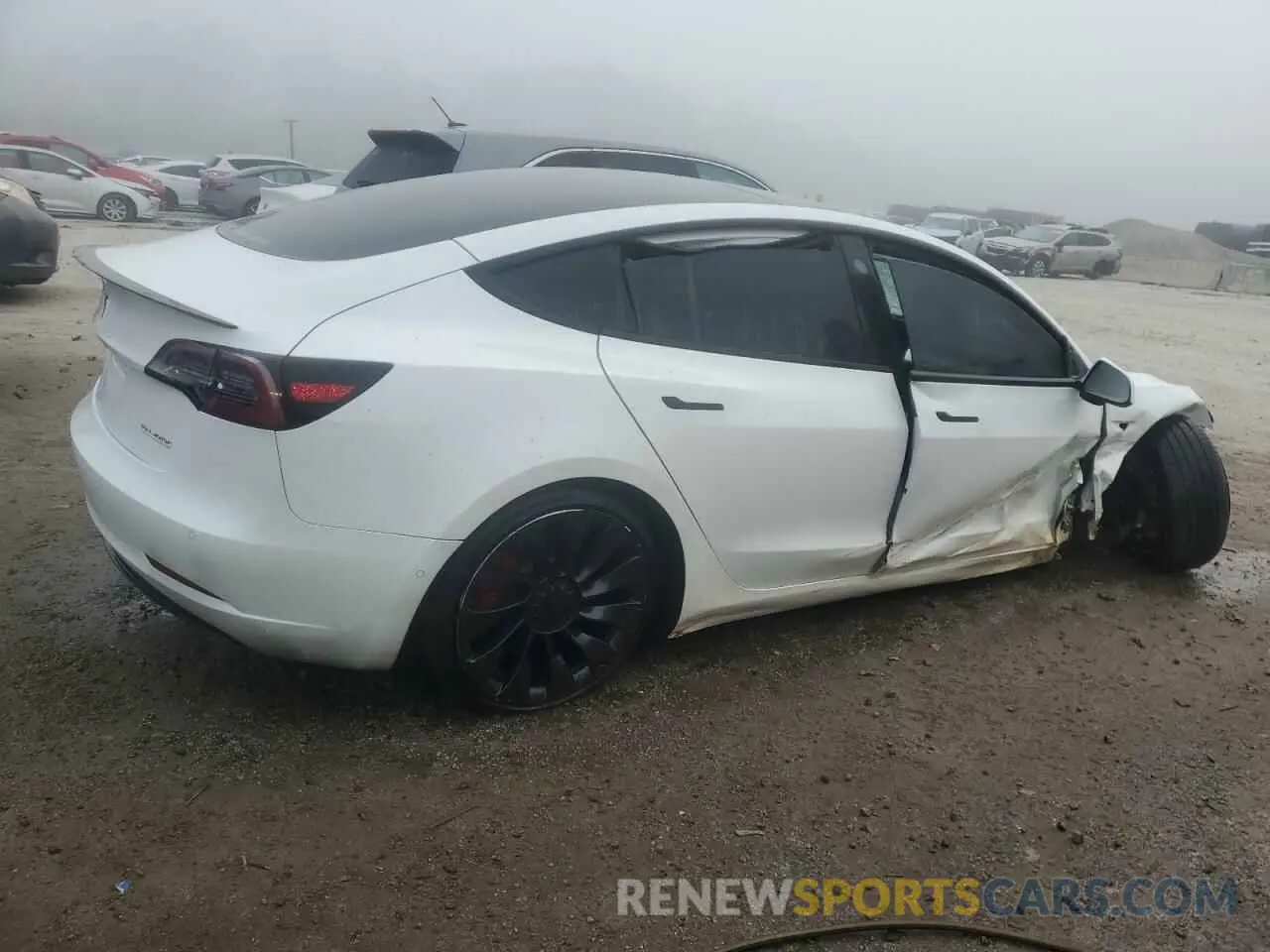 3 fotografías del automóvil dañado 5YJ3E1ECXMF984417 TESLA MODEL 3 2021