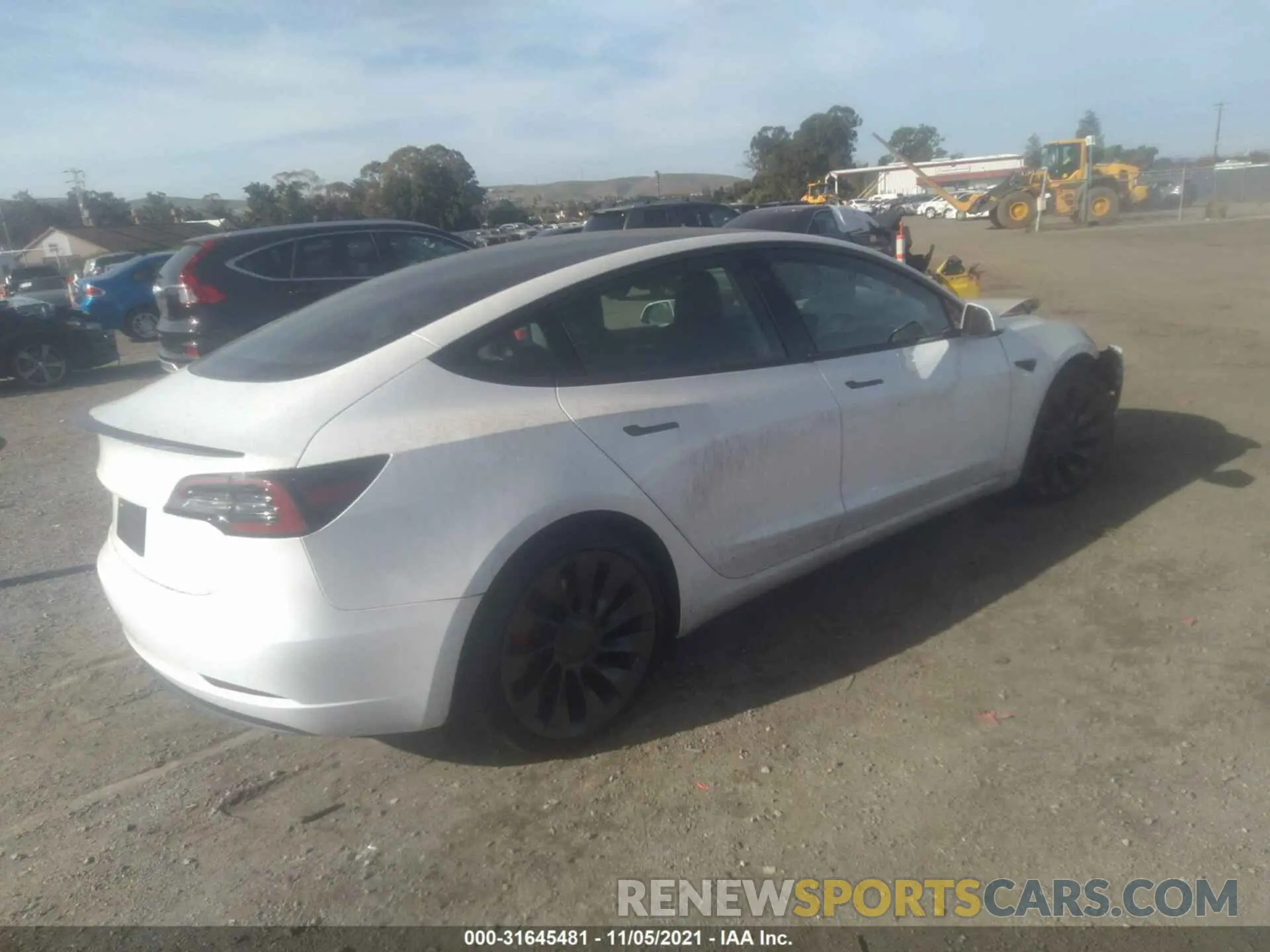 4 fotografías del automóvil dañado 5YJ3E1ECXMF996857 TESLA MODEL 3 2021