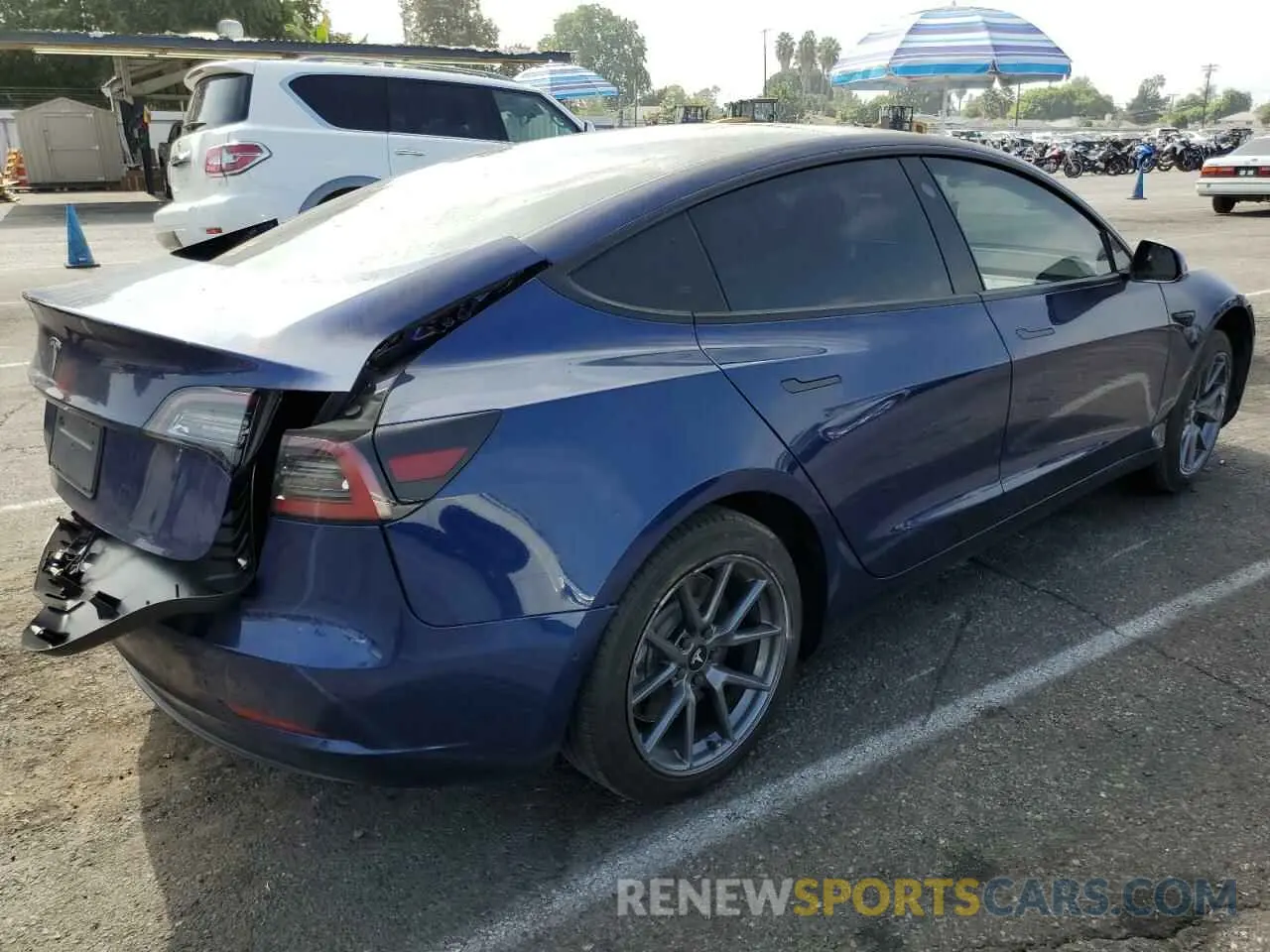 3 fotografías del automóvil dañado 5YJ3E1EA0NF158837 TESLA MODEL 3 2022