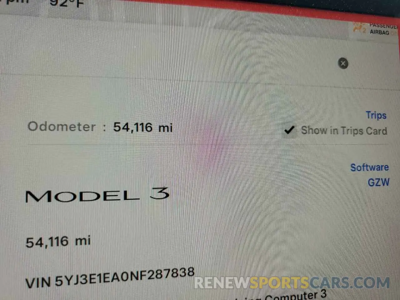 9 fotografías del automóvil dañado 5YJ3E1EA0NF287838 TESLA MODEL 3 2022