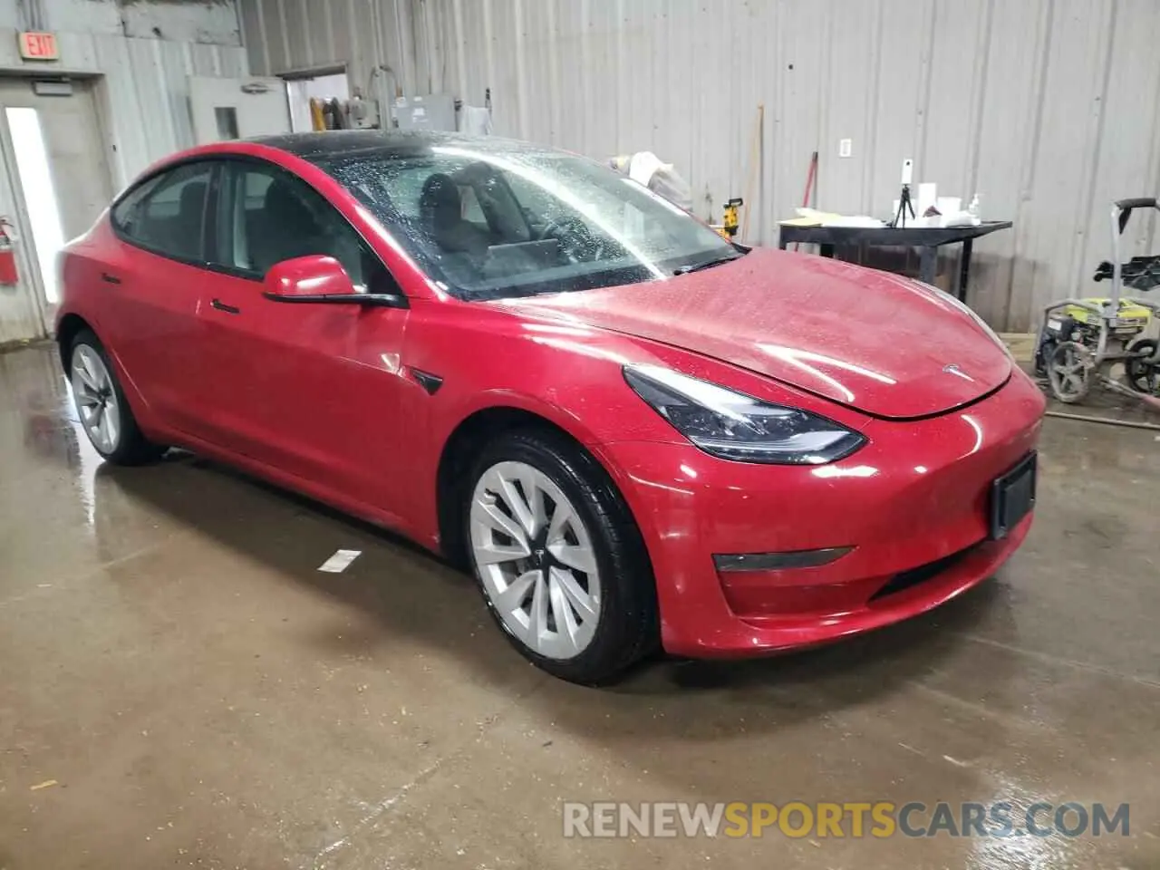 4 fotografías del automóvil dañado 5YJ3E1EA0NF304024 TESLA MODEL 3 2022