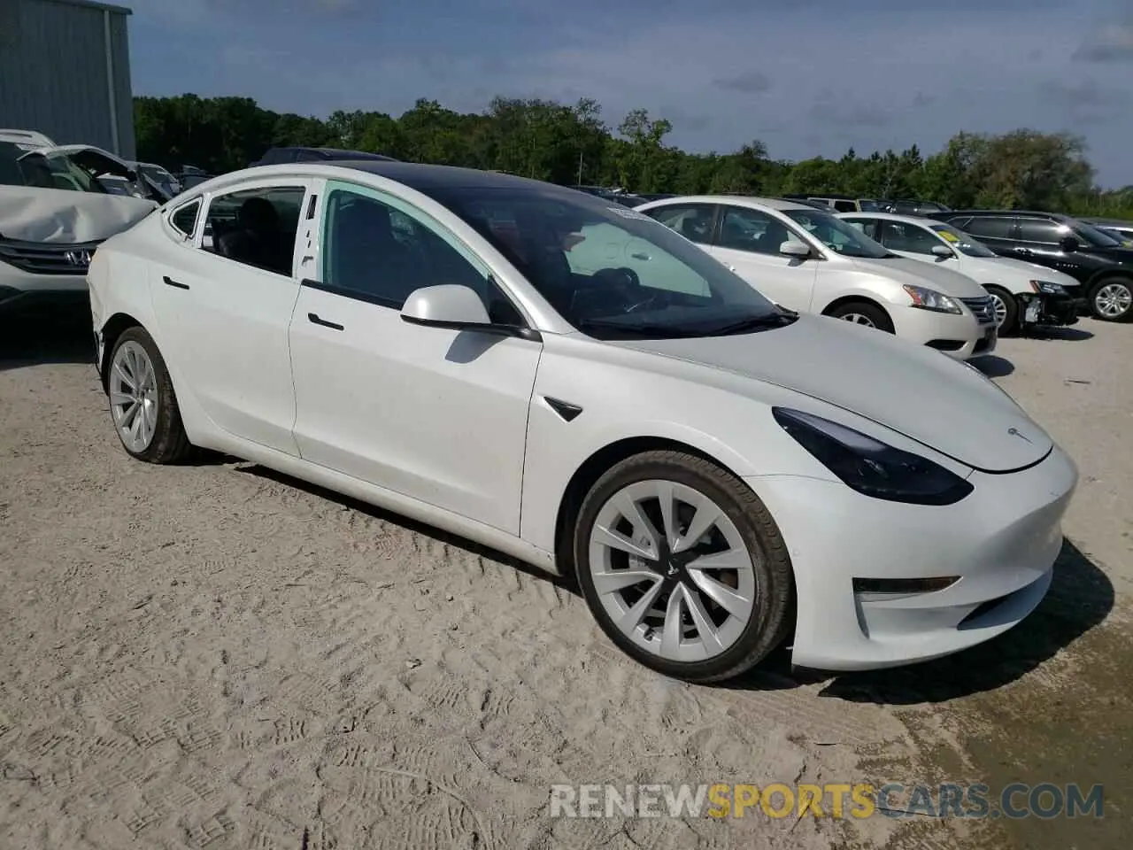 4 fotografías del automóvil dañado 5YJ3E1EA0NF320658 TESLA MODEL 3 2022