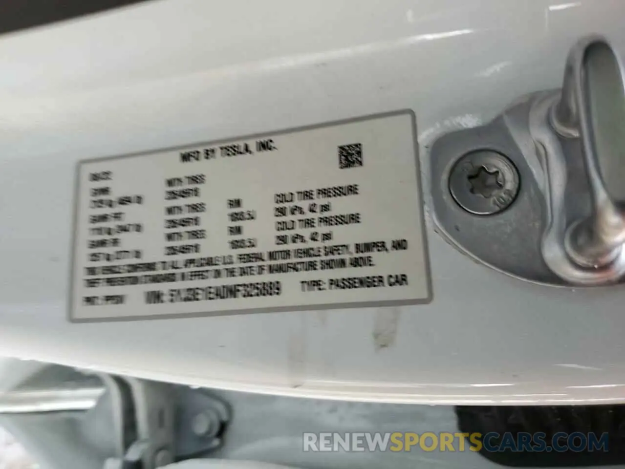 13 fotografías del automóvil dañado 5YJ3E1EA0NF325889 TESLA MODEL 3 2022