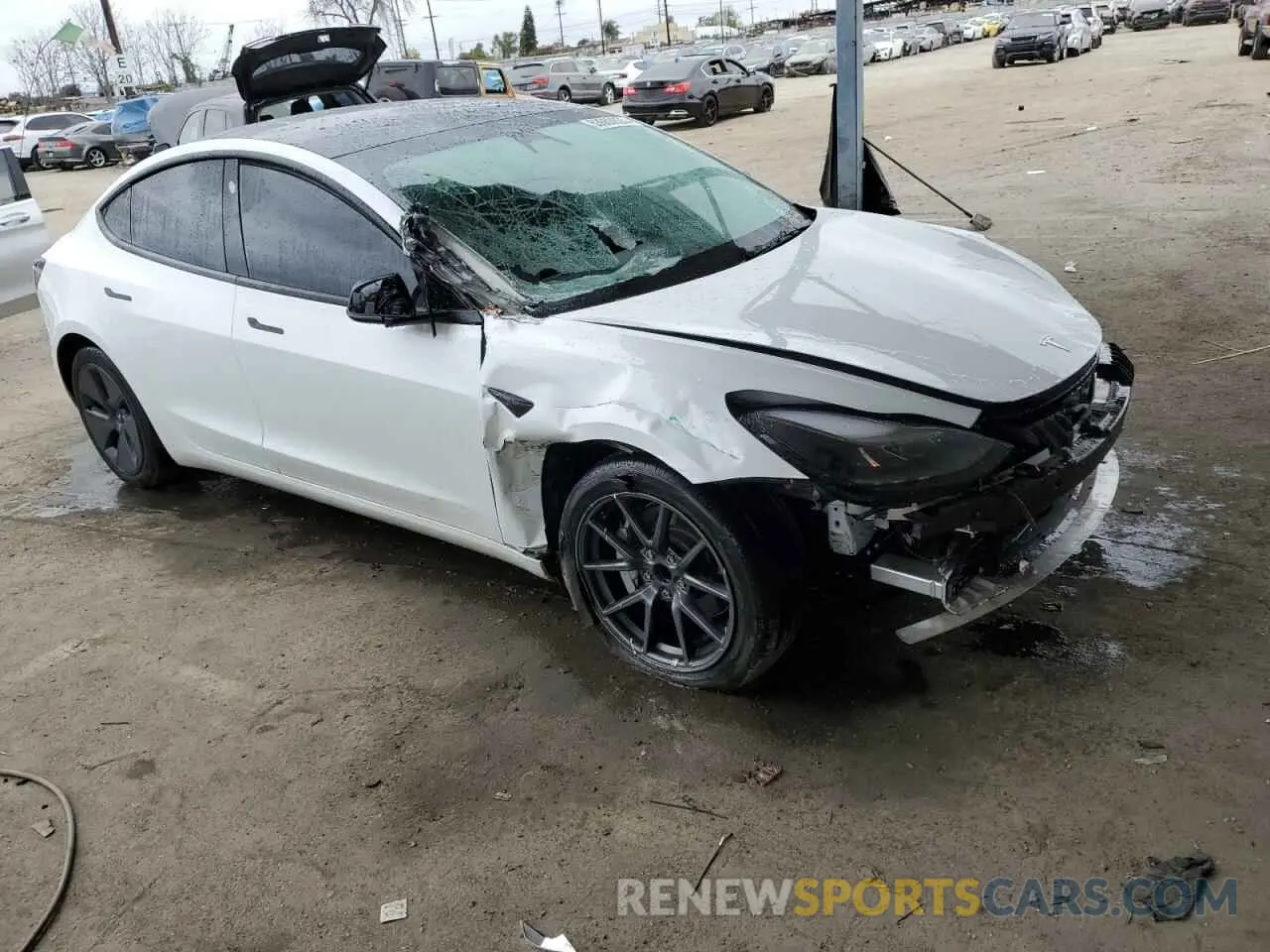 4 fotografías del automóvil dañado 5YJ3E1EA0NF325889 TESLA MODEL 3 2022