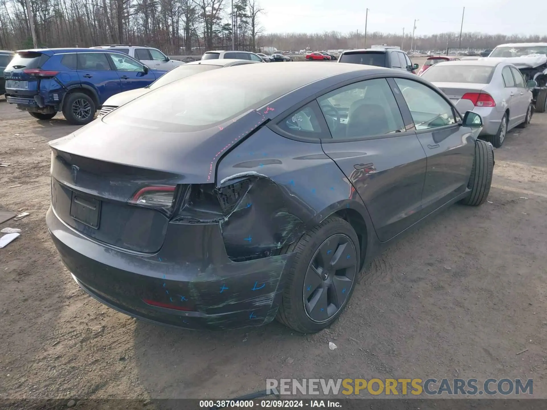 4 fotografías del automóvil dañado 5YJ3E1EA0NF327870 TESLA MODEL 3 2022