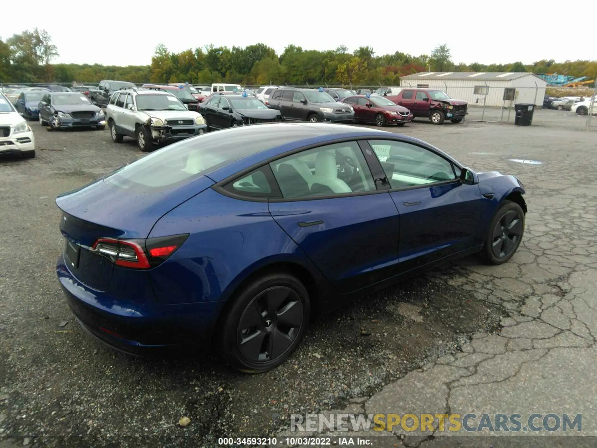 4 fotografías del automóvil dañado 5YJ3E1EA0NF332017 TESLA MODEL 3 2022
