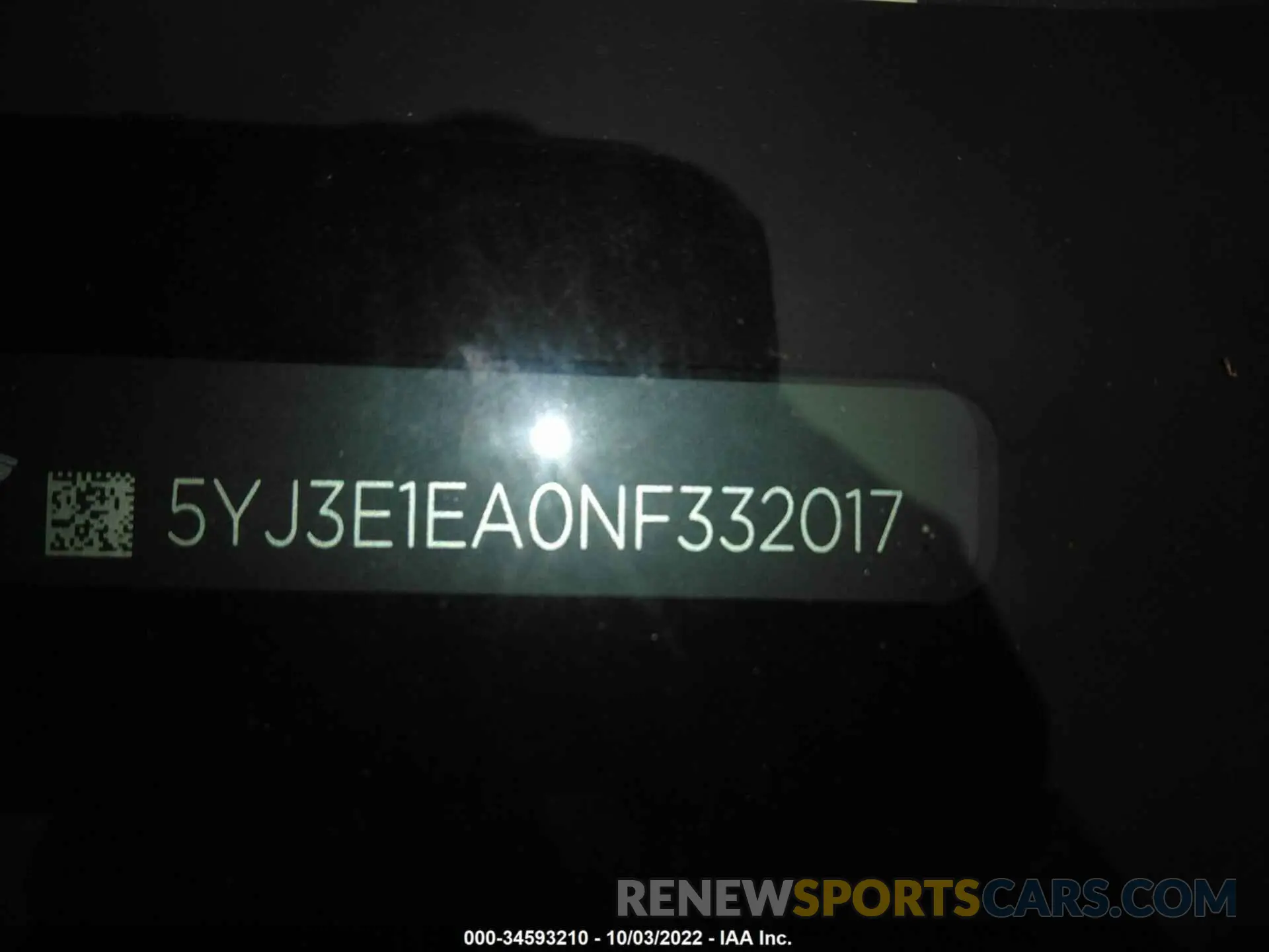 9 fotografías del automóvil dañado 5YJ3E1EA0NF332017 TESLA MODEL 3 2022
