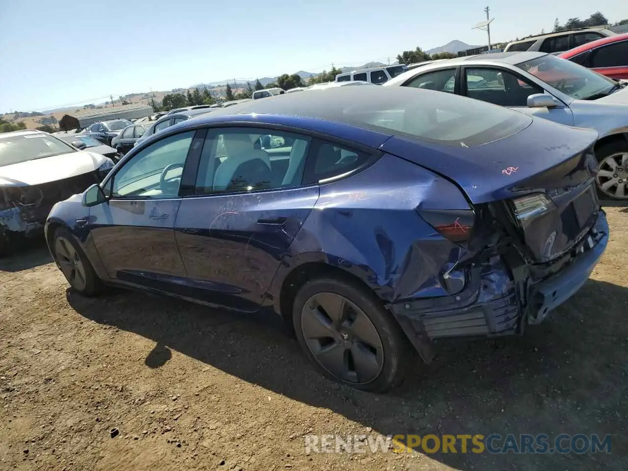 2 fotografías del automóvil dañado 5YJ3E1EA0NF361050 TESLA MODEL 3 2022