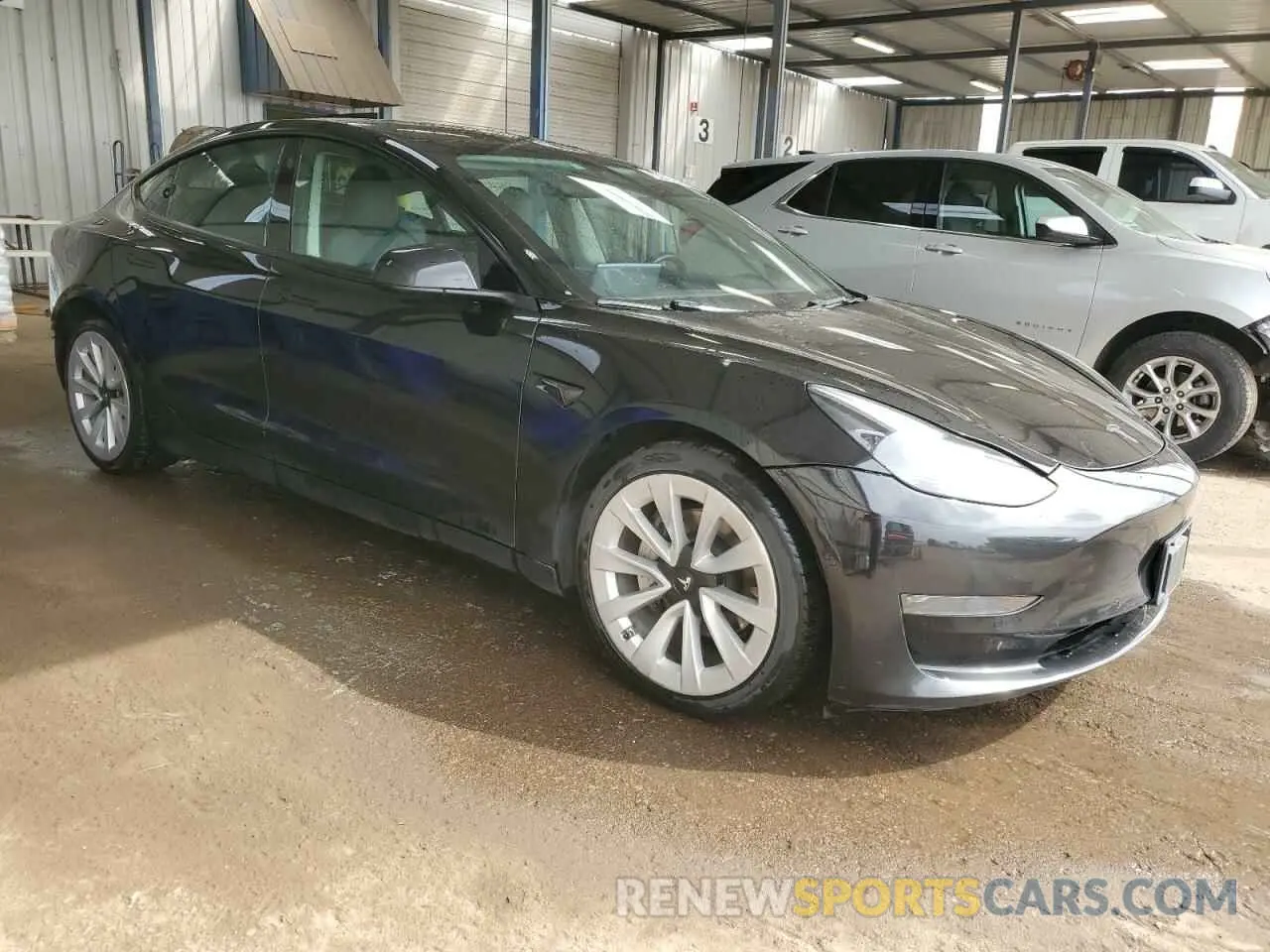 4 fotografías del automóvil dañado 5YJ3E1EA0NF369620 TESLA MODEL 3 2022