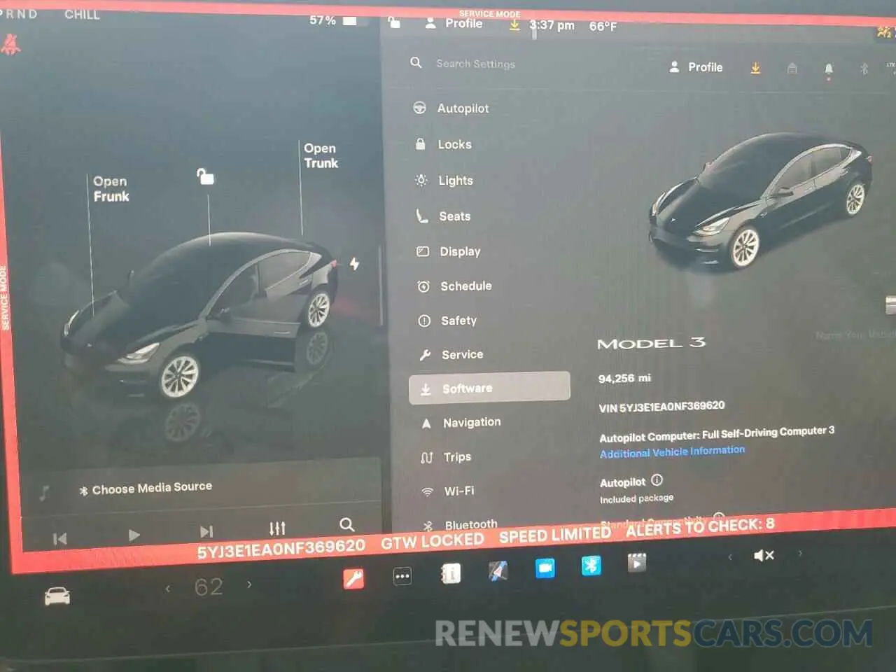 9 fotografías del automóvil dañado 5YJ3E1EA0NF369620 TESLA MODEL 3 2022