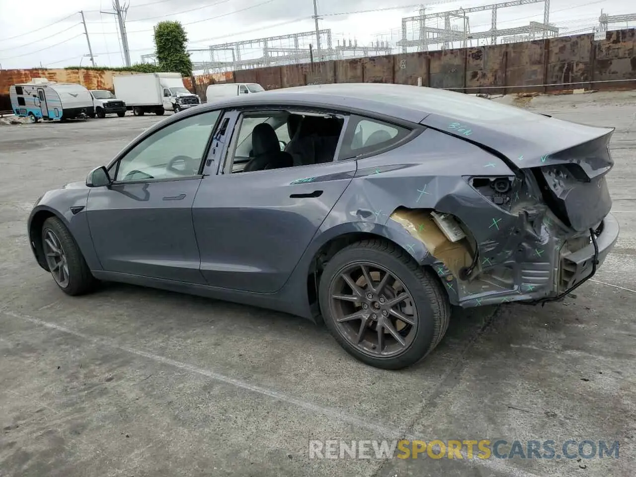 2 fotografías del automóvil dañado 5YJ3E1EA0NF375126 TESLA MODEL 3 2022