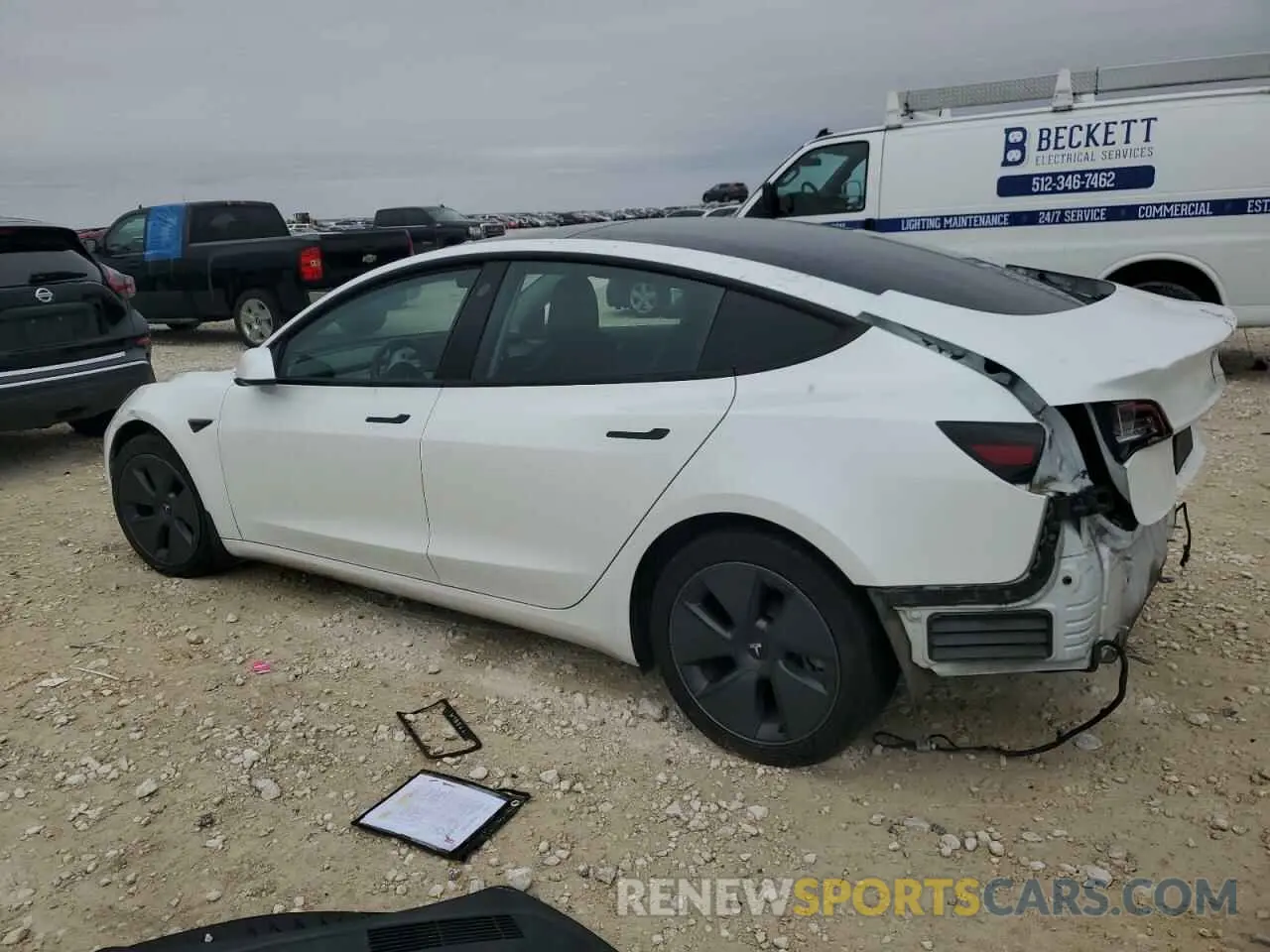 2 fotografías del automóvil dañado 5YJ3E1EA1NF106469 TESLA MODEL 3 2022