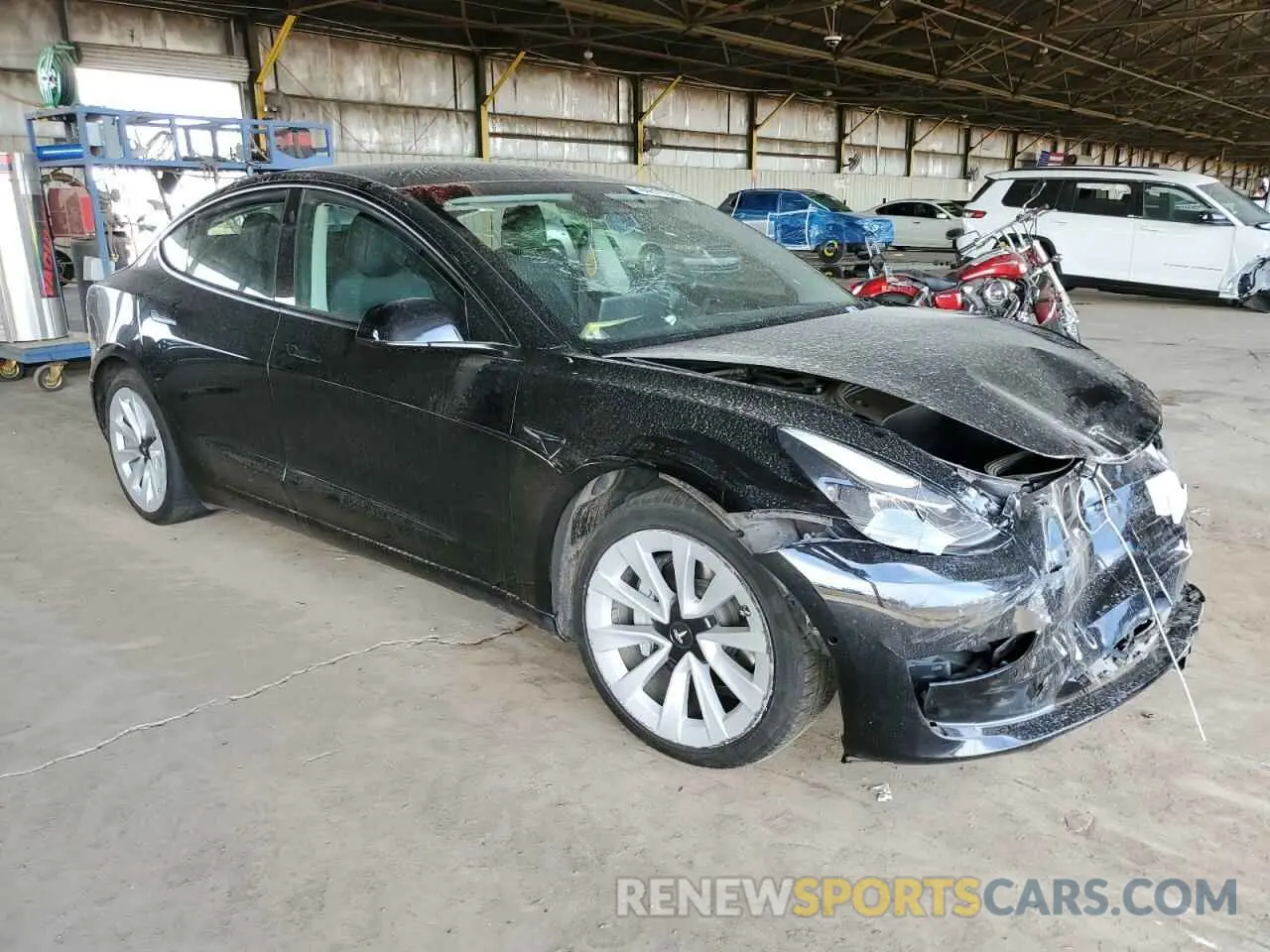 4 fotografías del automóvil dañado 5YJ3E1EA1NF190728 TESLA MODEL 3 2022