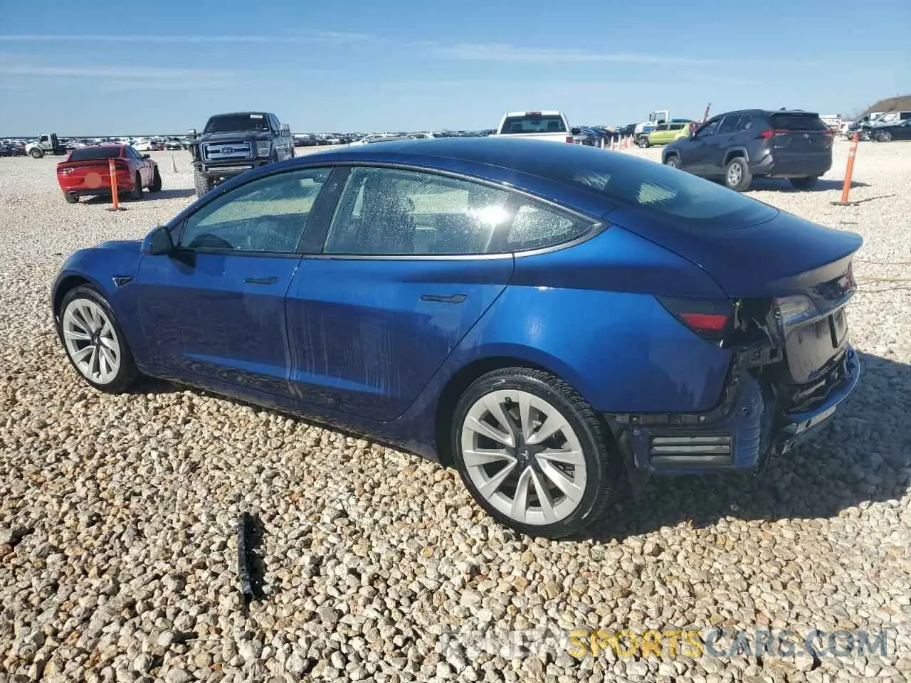 2 fotografías del automóvil dañado 5YJ3E1EA1NF286004 TESLA MODEL 3 2022