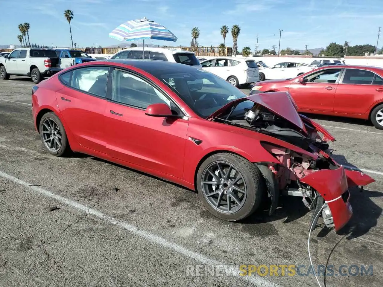 4 fotografías del automóvil dañado 5YJ3E1EA1NF287623 TESLA MODEL 3 2022