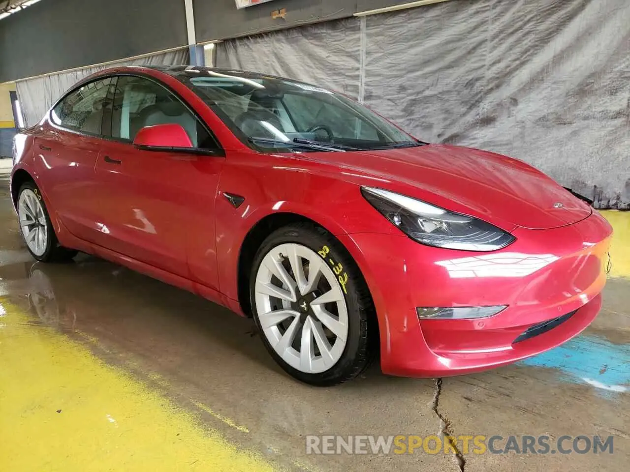 4 fotografías del automóvil dañado 5YJ3E1EA1NF303965 TESLA MODEL 3 2022