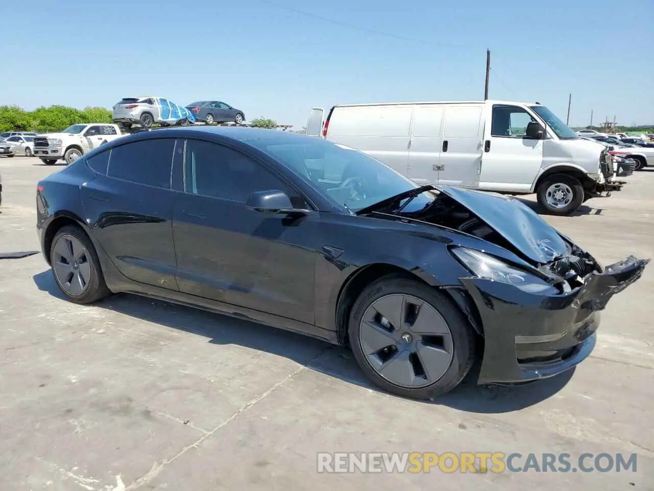 4 fotografías del automóvil dañado 5YJ3E1EA1NF315906 TESLA MODEL 3 2022