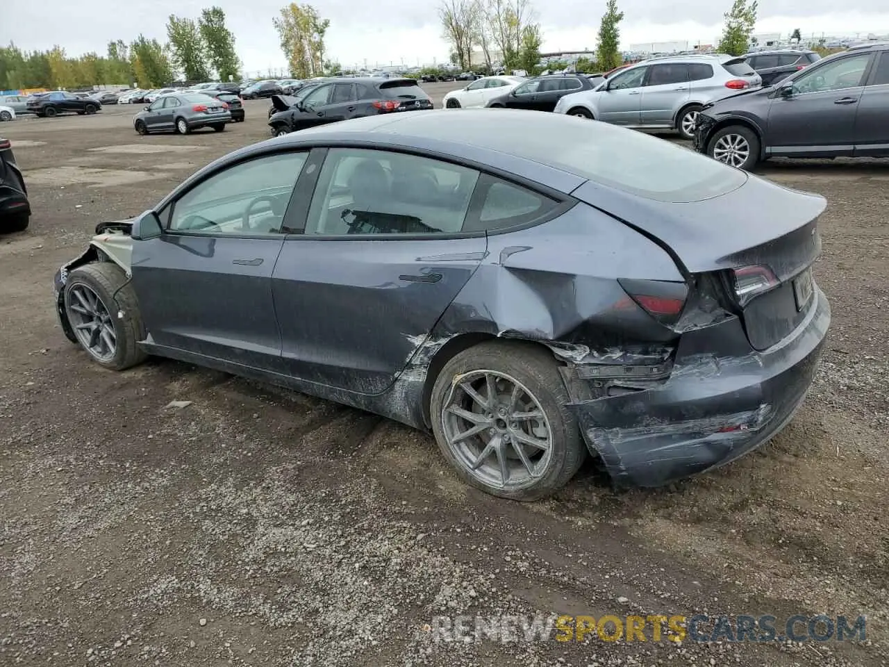 2 fotografías del automóvil dañado 5YJ3E1EA1NF348727 TESLA MODEL 3 2022