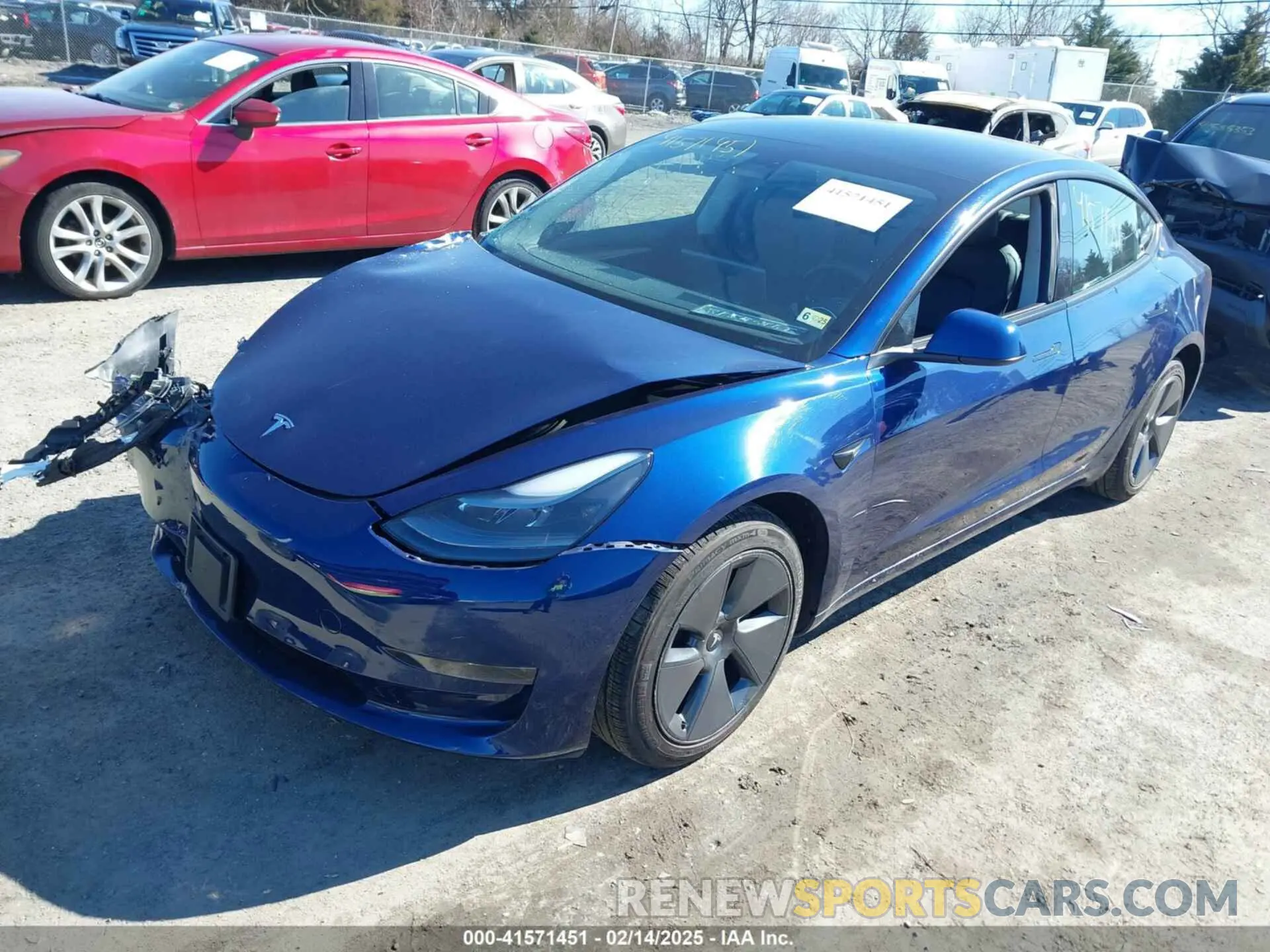 2 fotografías del automóvil dañado 5YJ3E1EA1NF369416 TESLA MODEL 3 2022