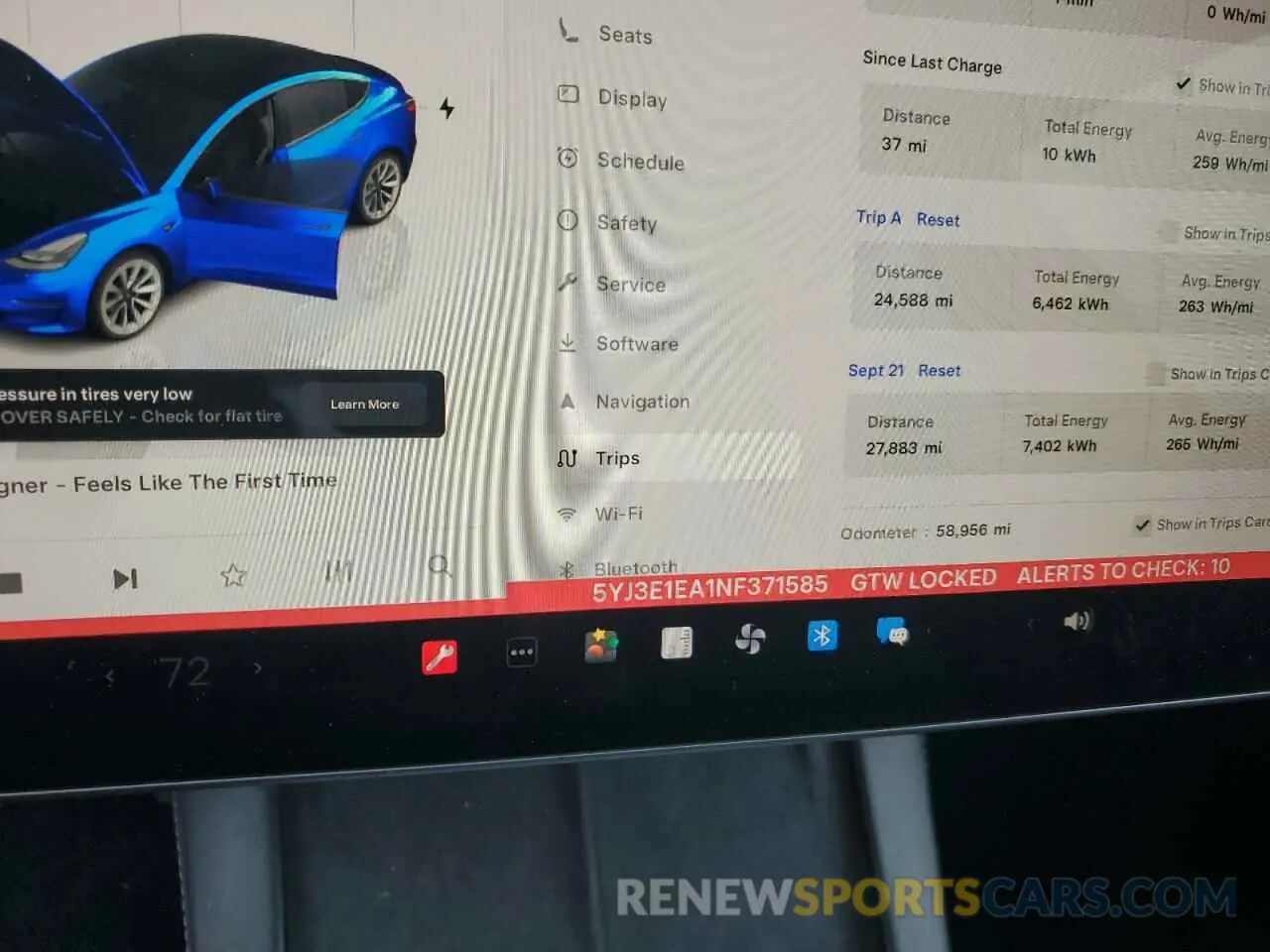 9 fotografías del automóvil dañado 5YJ3E1EA1NF371585 TESLA MODEL 3 2022