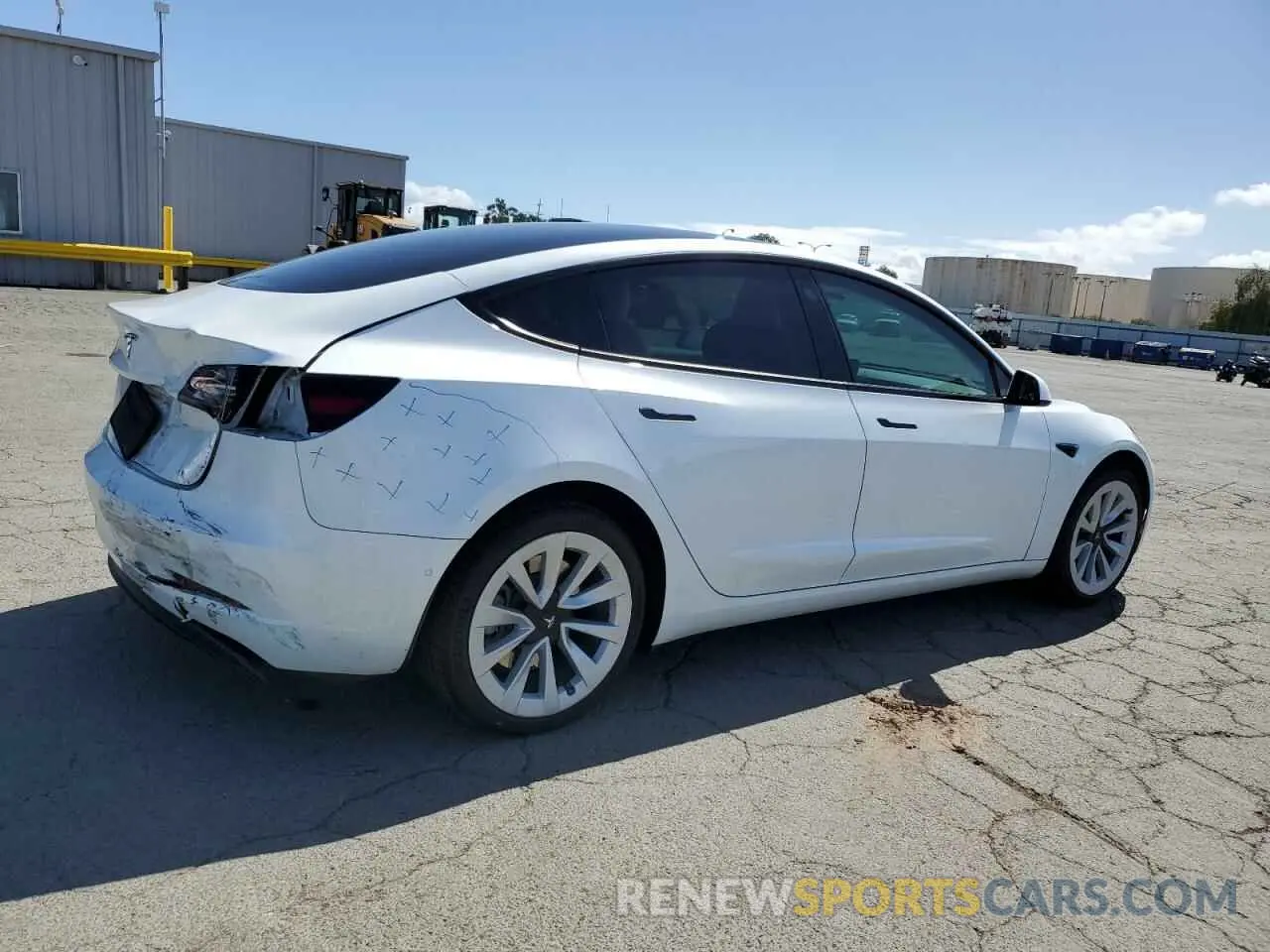 3 fotografías del automóvil dañado 5YJ3E1EA1NF373904 TESLA MODEL 3 2022