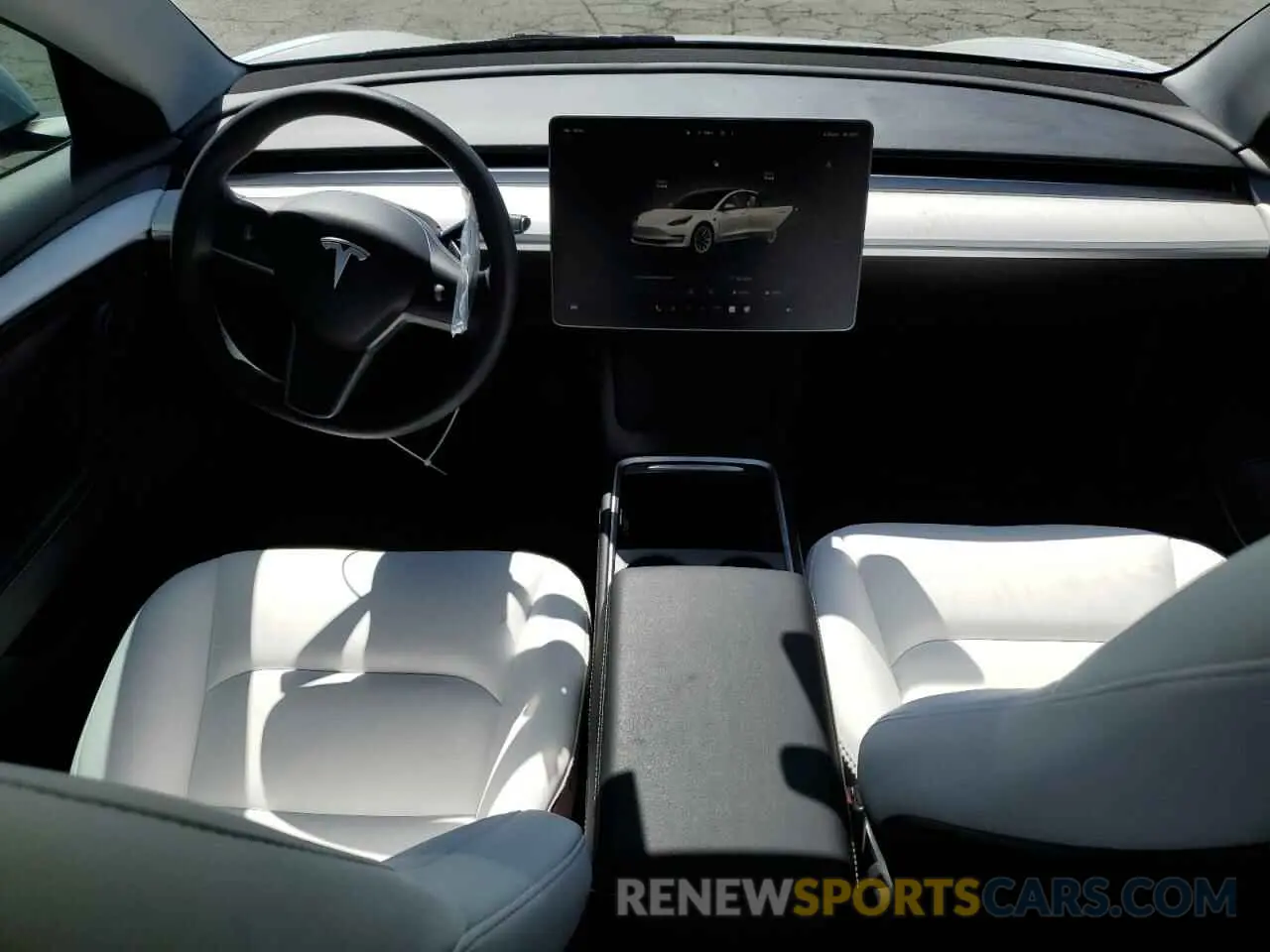8 fotografías del automóvil dañado 5YJ3E1EA1NF373904 TESLA MODEL 3 2022
