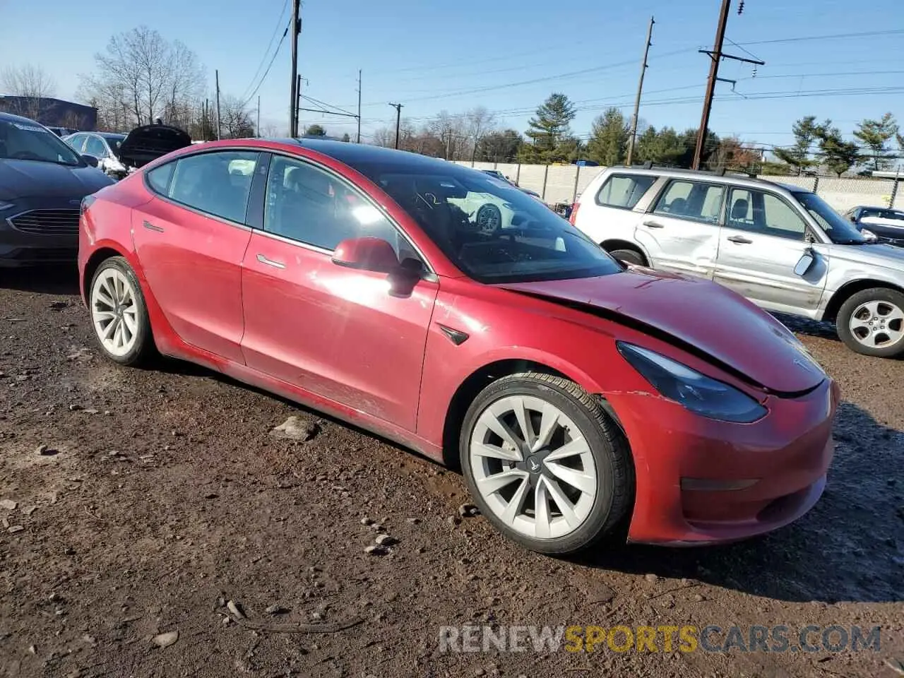 4 fotografías del automóvil dañado 5YJ3E1EA2NF288361 TESLA MODEL 3 2022