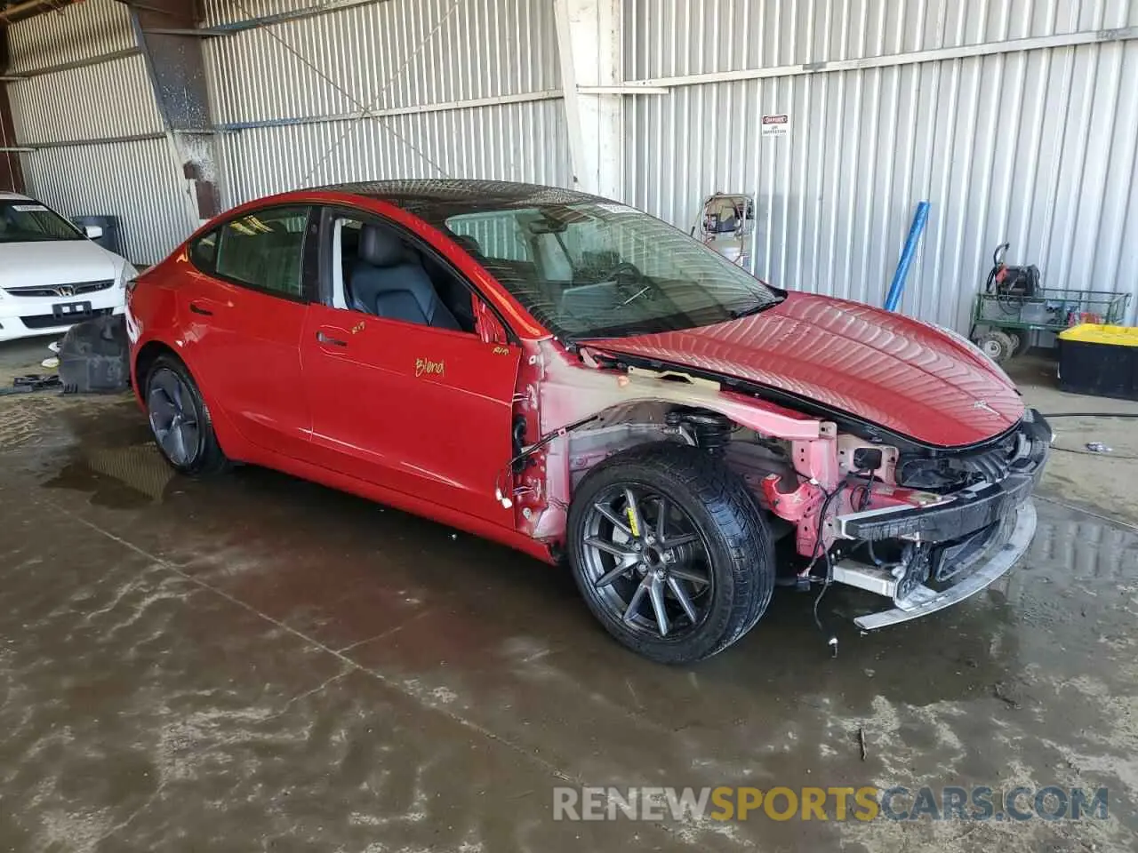 4 fotografías del automóvil dañado 5YJ3E1EA2NF290918 TESLA MODEL 3 2022