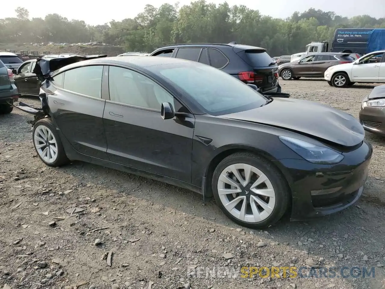 4 fotografías del automóvil dañado 5YJ3E1EA2NF302629 TESLA MODEL 3 2022