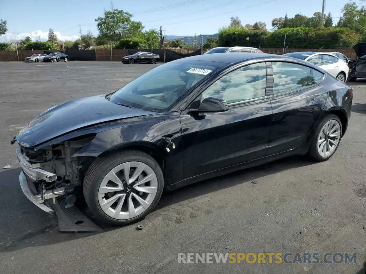 1 fotografías del automóvil dañado 5YJ3E1EA3NF138582 TESLA MODEL 3 2022