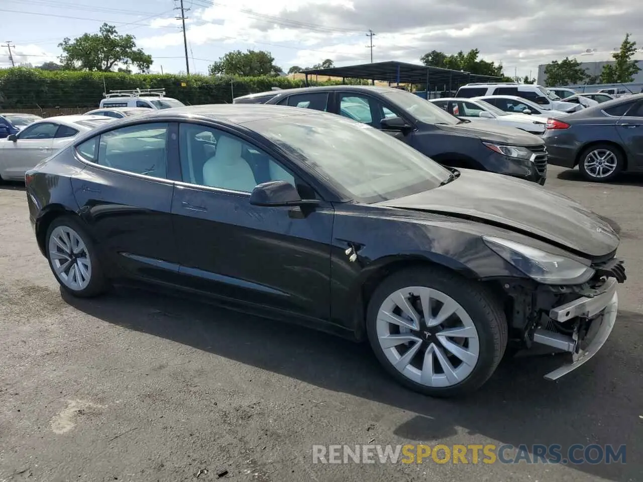 4 fotografías del automóvil dañado 5YJ3E1EA3NF138582 TESLA MODEL 3 2022