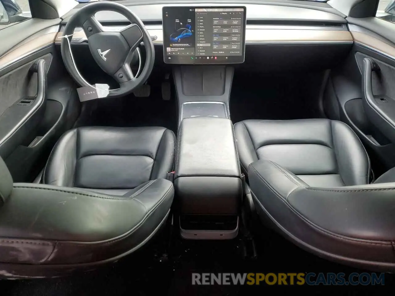 8 fotografías del automóvil dañado 5YJ3E1EA3NF145287 TESLA MODEL 3 2022
