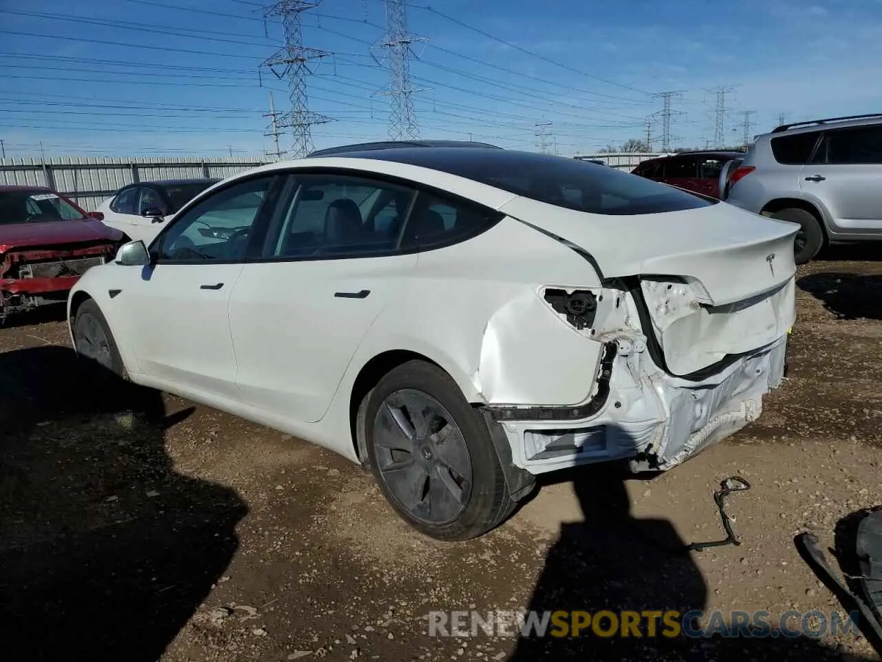 2 fotografías del automóvil dañado 5YJ3E1EA3NF154863 TESLA MODEL 3 2022