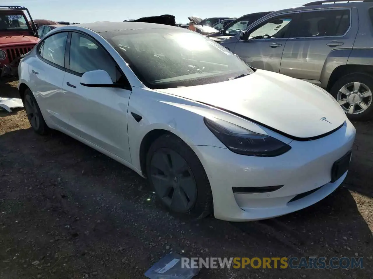 4 fotografías del automóvil dañado 5YJ3E1EA3NF154863 TESLA MODEL 3 2022