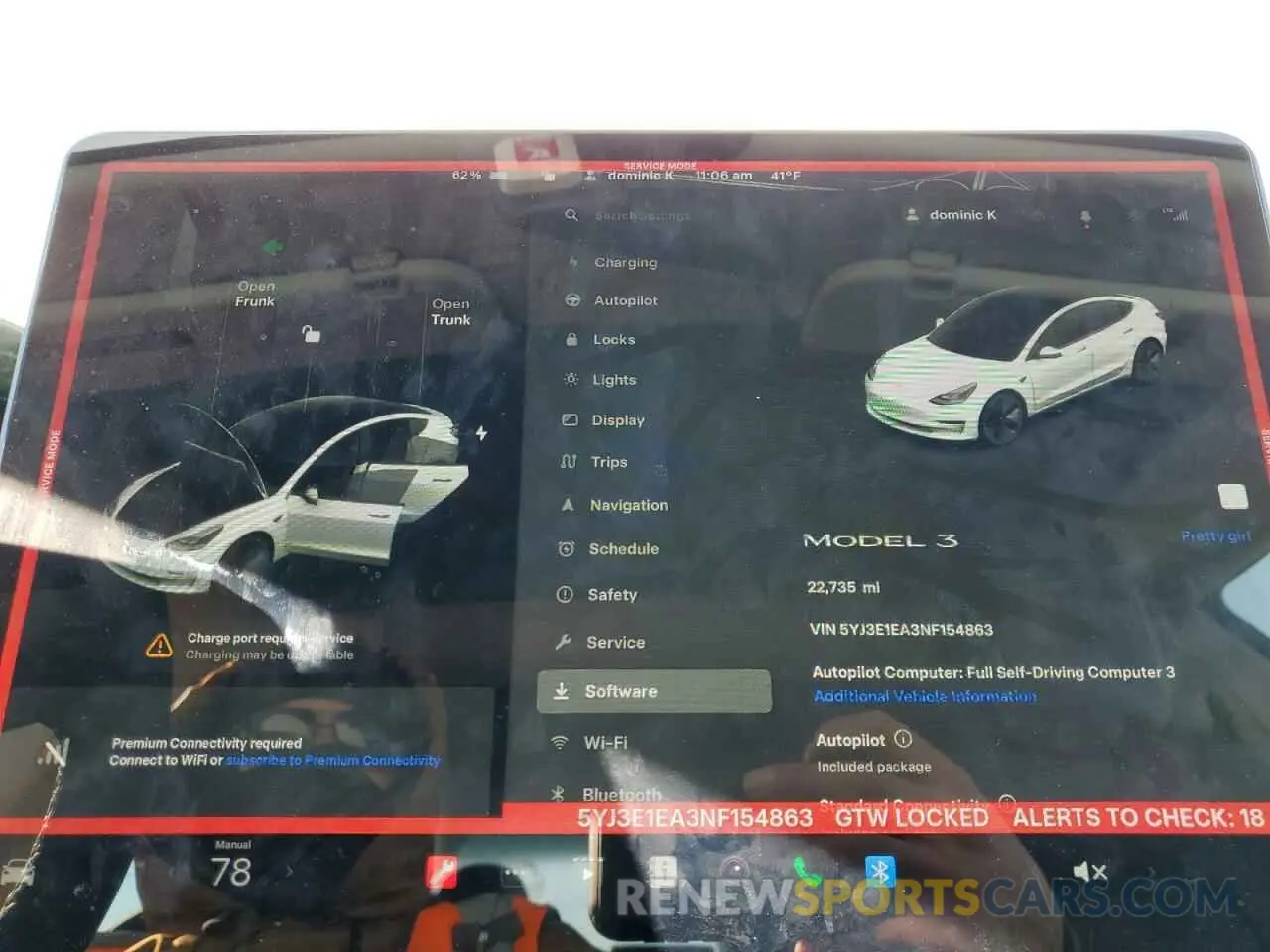 9 fotografías del automóvil dañado 5YJ3E1EA3NF154863 TESLA MODEL 3 2022