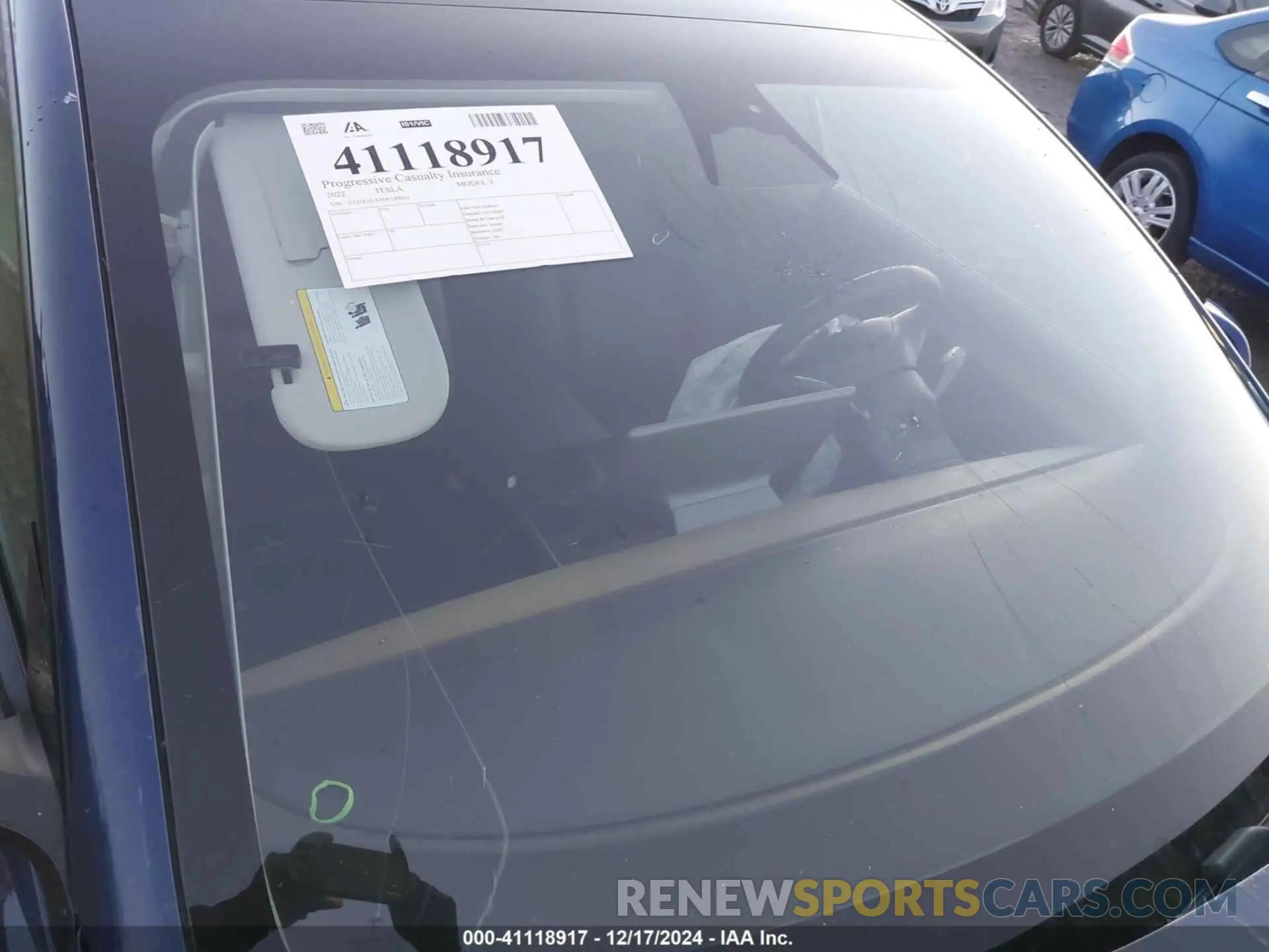 11 fotografías del automóvil dañado 5YJ3E1EA3NF189631 TESLA MODEL 3 2022