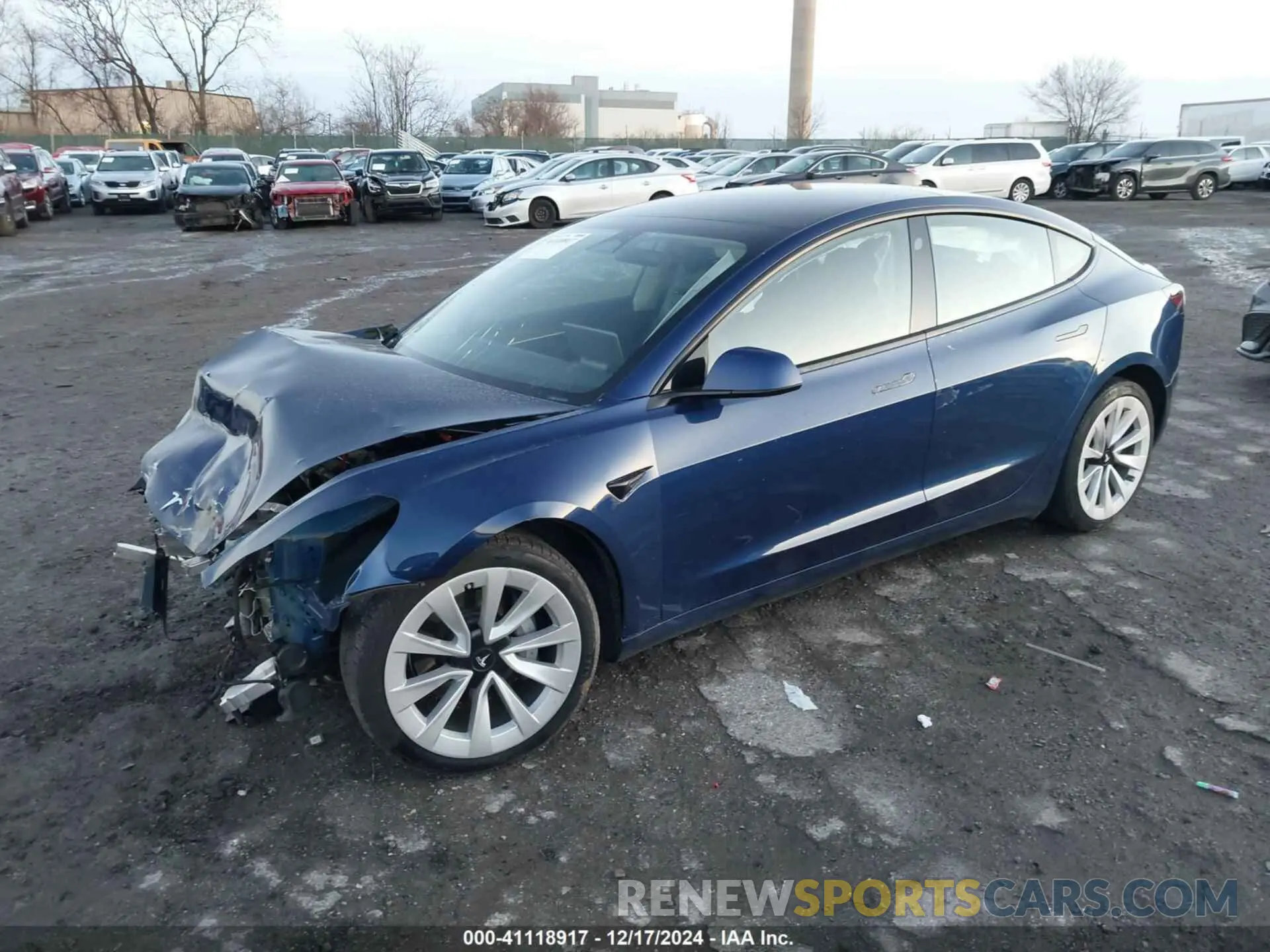 2 fotografías del automóvil dañado 5YJ3E1EA3NF189631 TESLA MODEL 3 2022