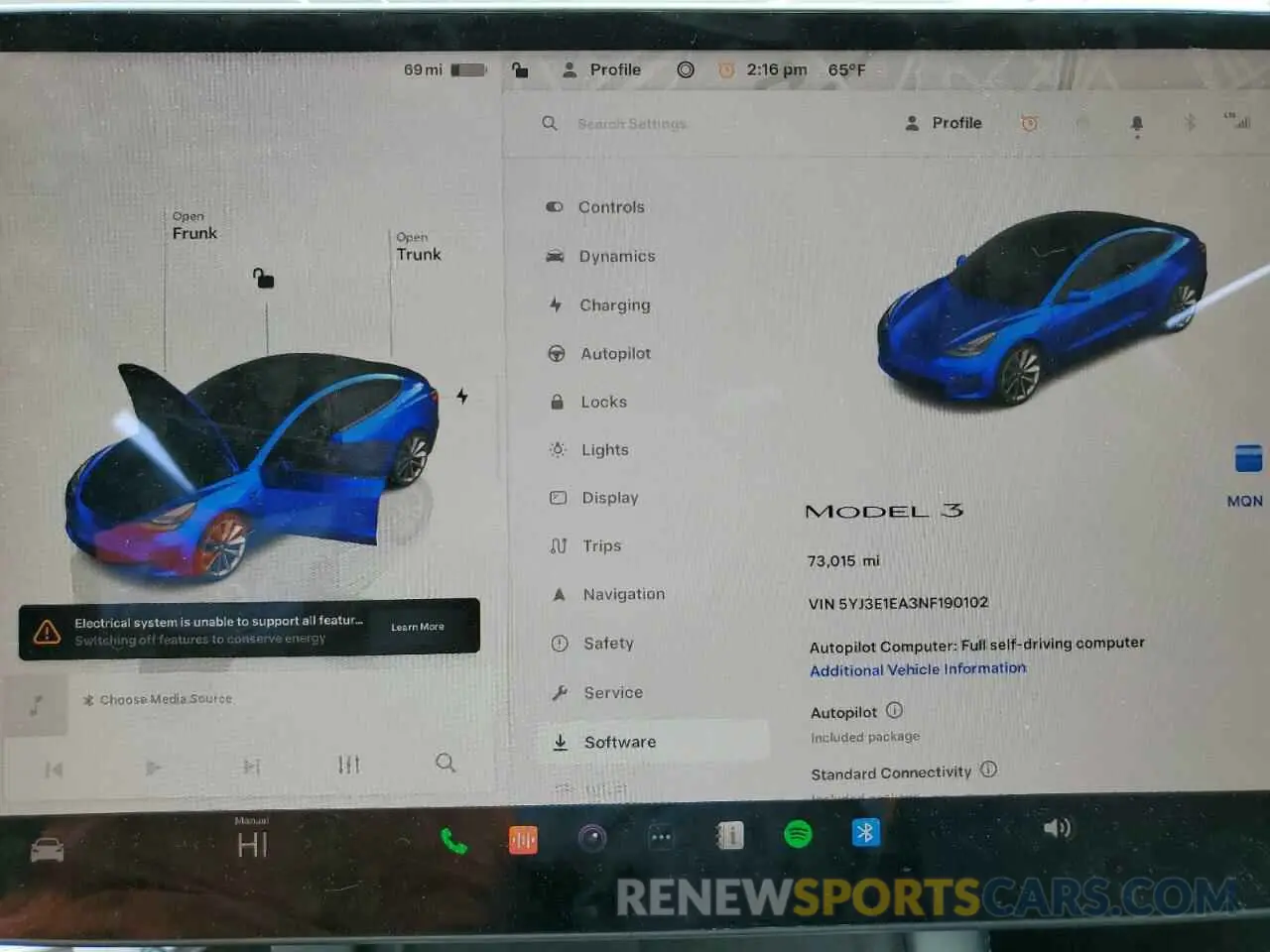 9 fotografías del automóvil dañado 5YJ3E1EA3NF190102 TESLA MODEL 3 2022