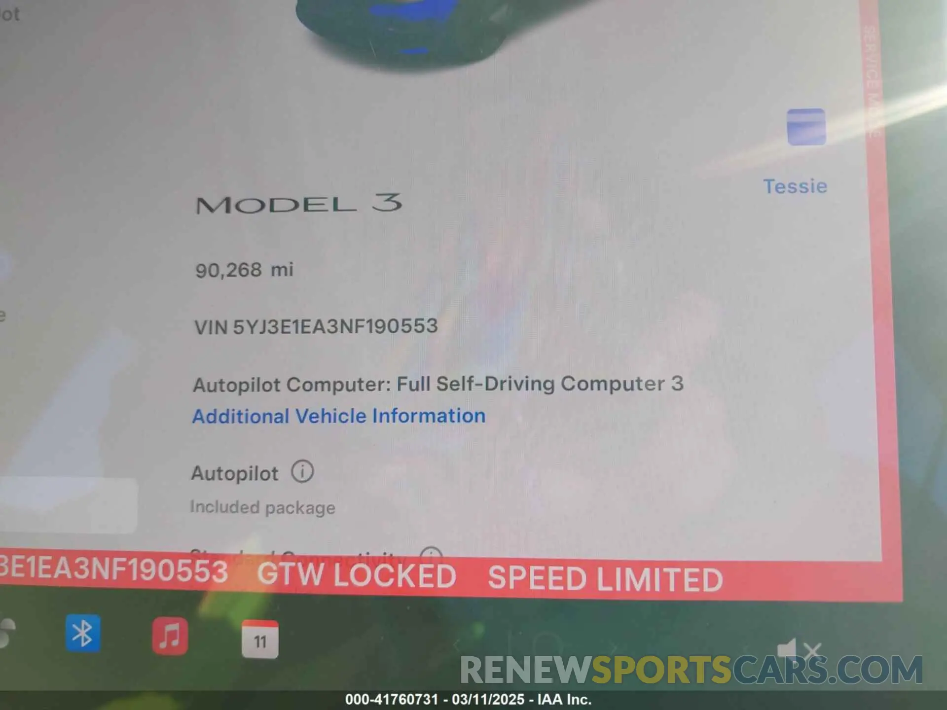 15 fotografías del automóvil dañado 5YJ3E1EA3NF190553 TESLA MODEL 3 2022