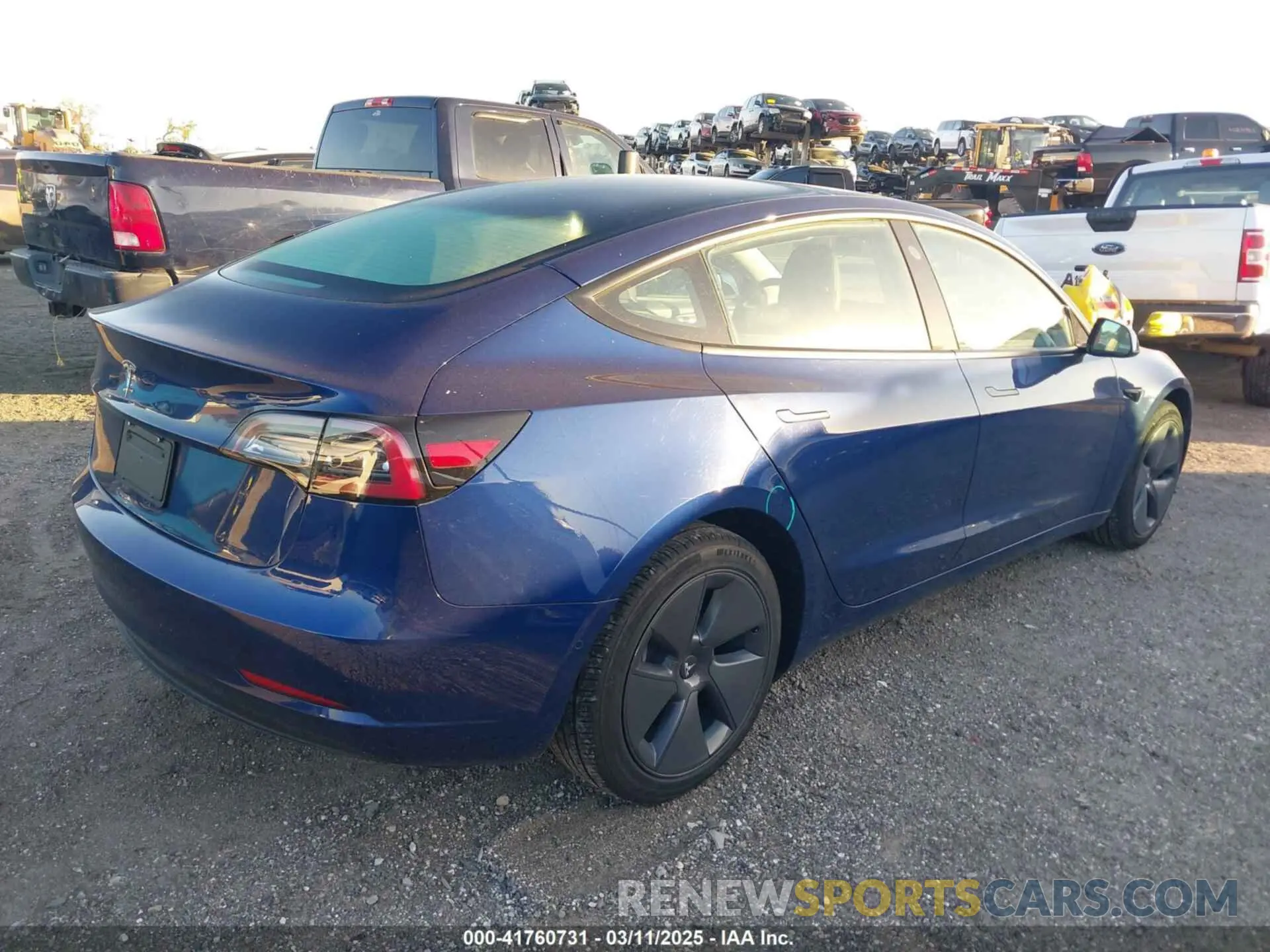 4 fotografías del automóvil dañado 5YJ3E1EA3NF190553 TESLA MODEL 3 2022