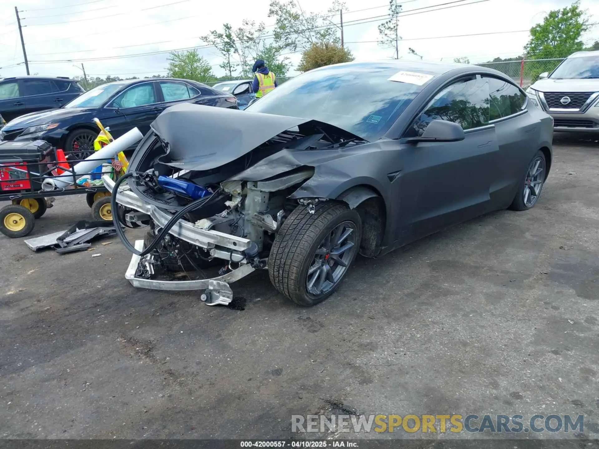 2 fotografías del automóvil dañado 5YJ3E1EA3NF287512 TESLA MODEL 3 2022