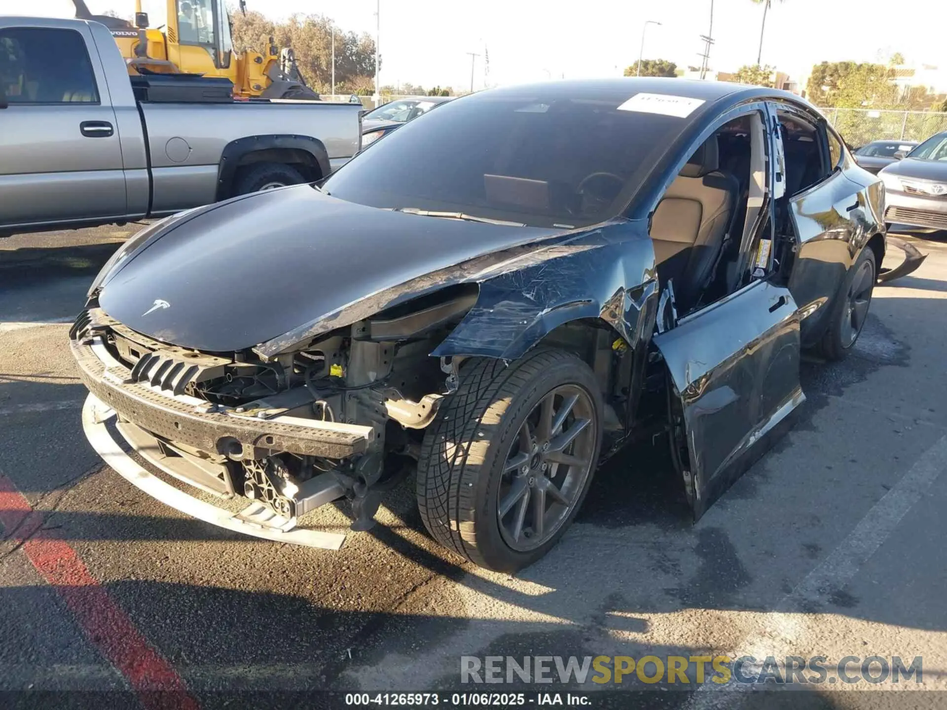 2 fotografías del automóvil dañado 5YJ3E1EA3NF320248 TESLA MODEL 3 2022
