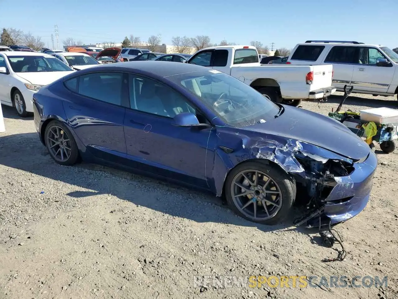 4 fotografías del automóvil dañado 5YJ3E1EA3NF322341 TESLA MODEL 3 2022