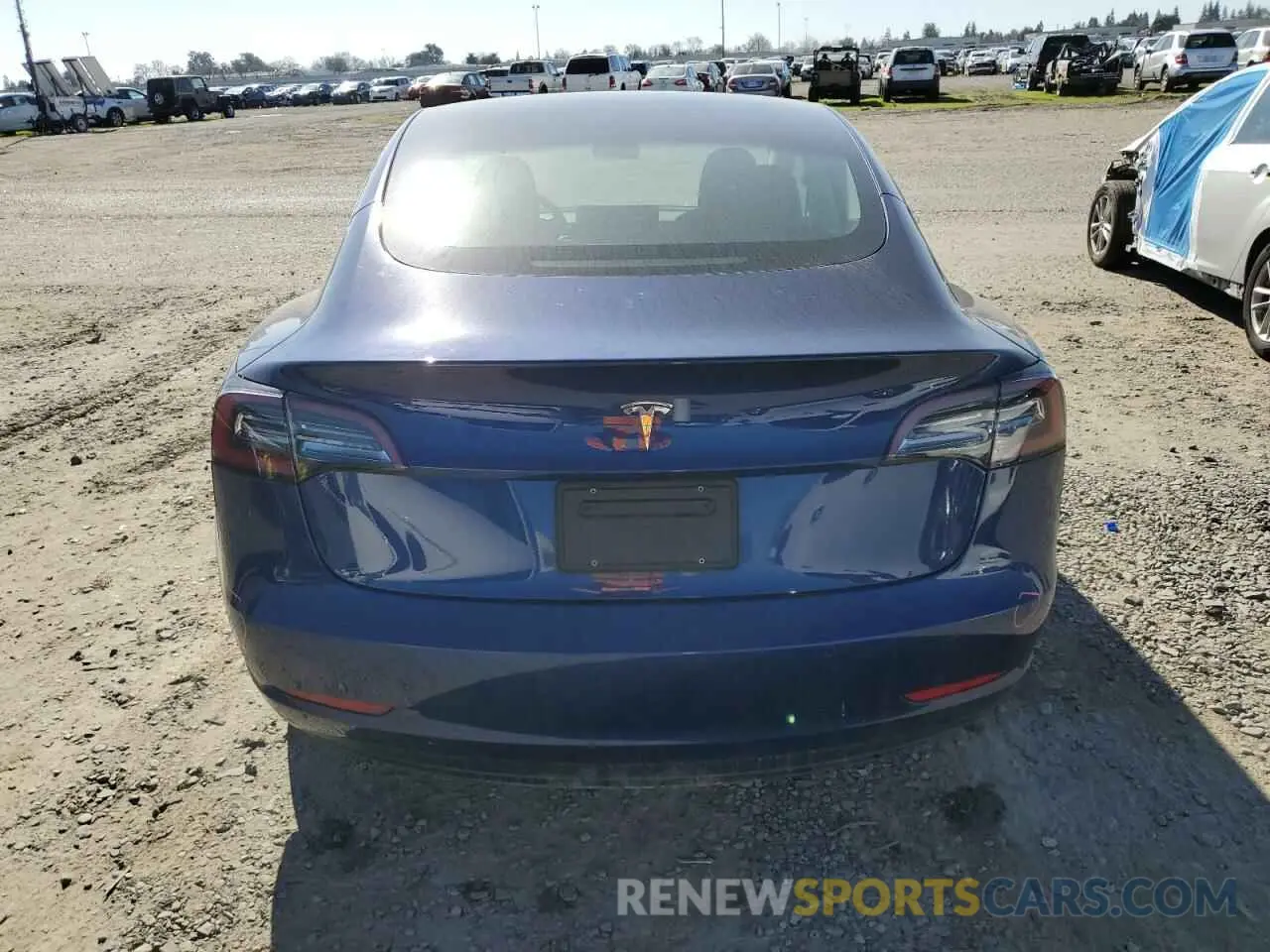 6 fotografías del automóvil dañado 5YJ3E1EA3NF322341 TESLA MODEL 3 2022